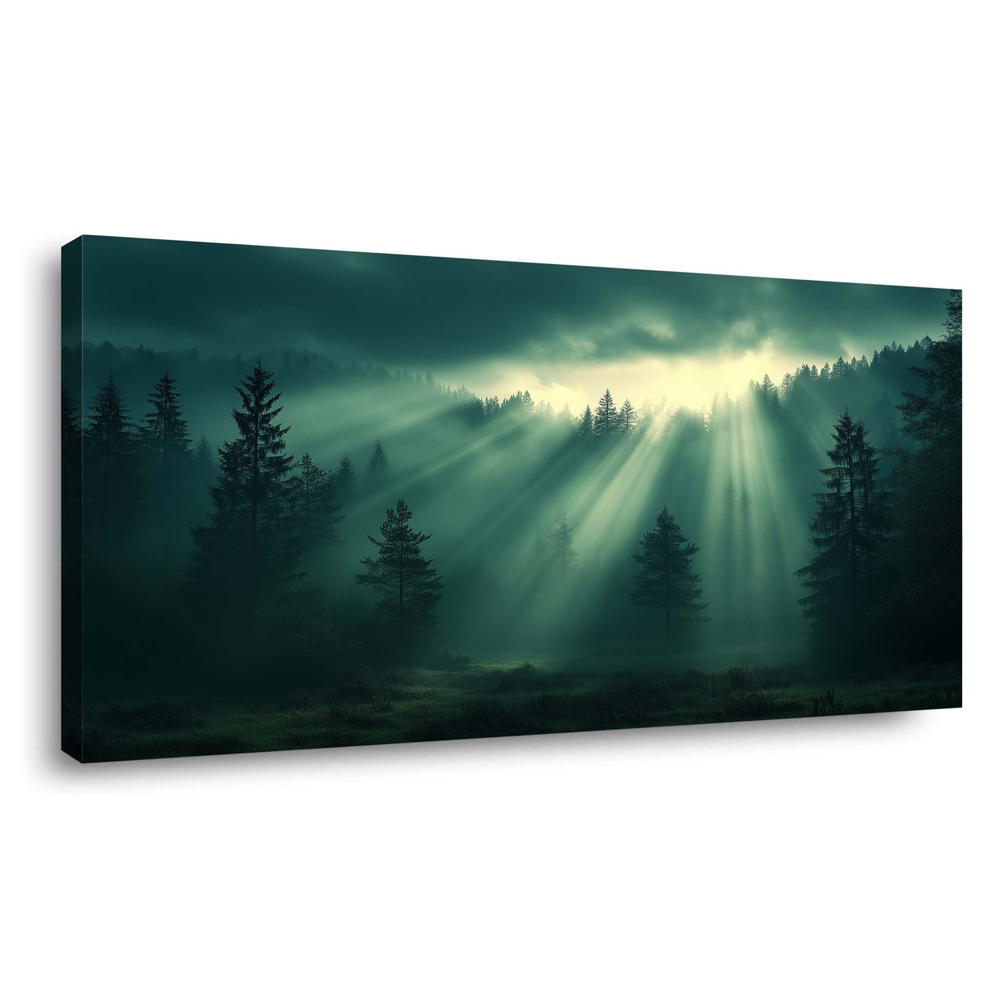 Navy Blue Mysterious Nature Wall Art for Living Room Canvas Painting Prints Artwork Family Bedroom Office Decor