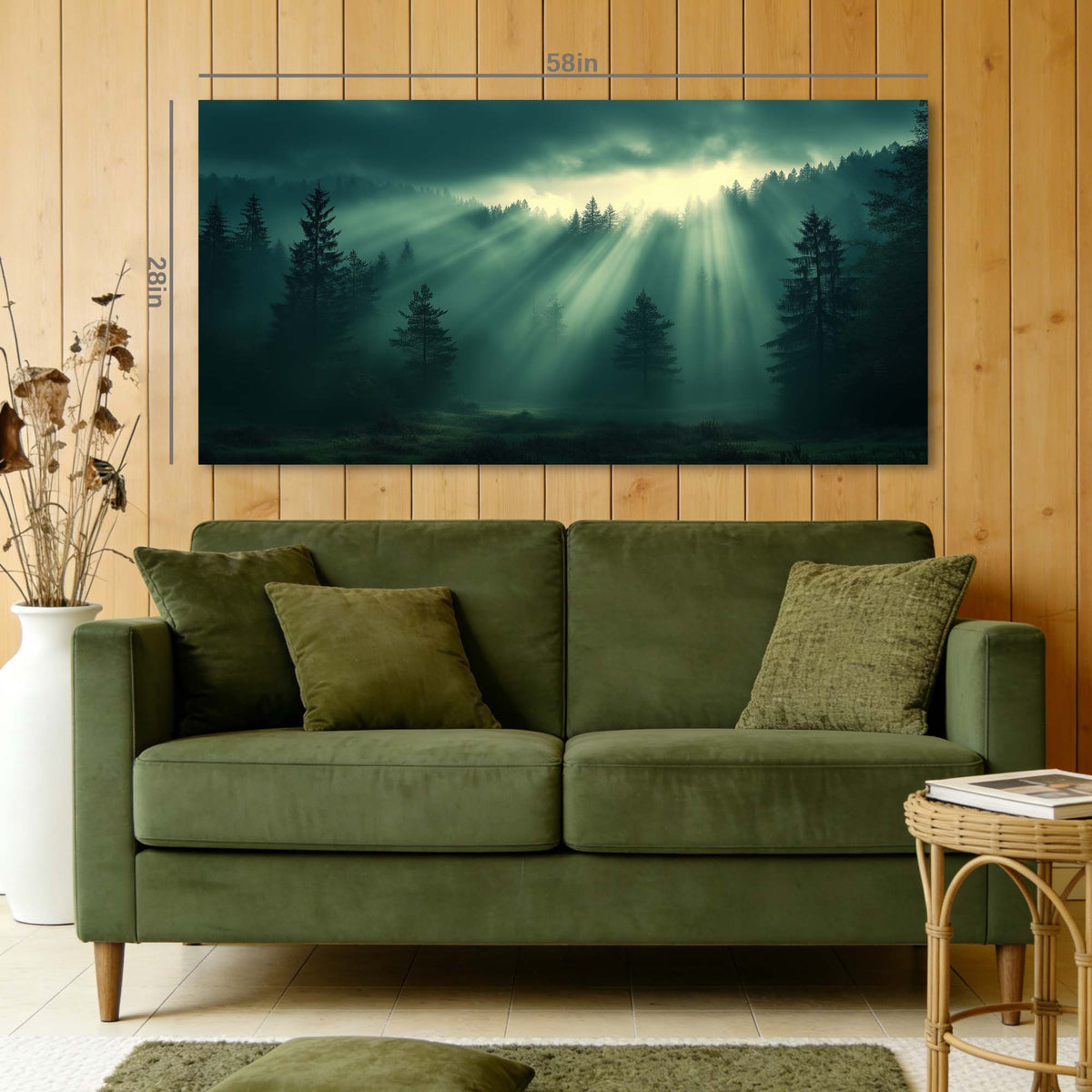 Navy Blue Mysterious Nature Wall Art for Living Room Canvas Painting Prints Artwork Family Bedroom Office Decor