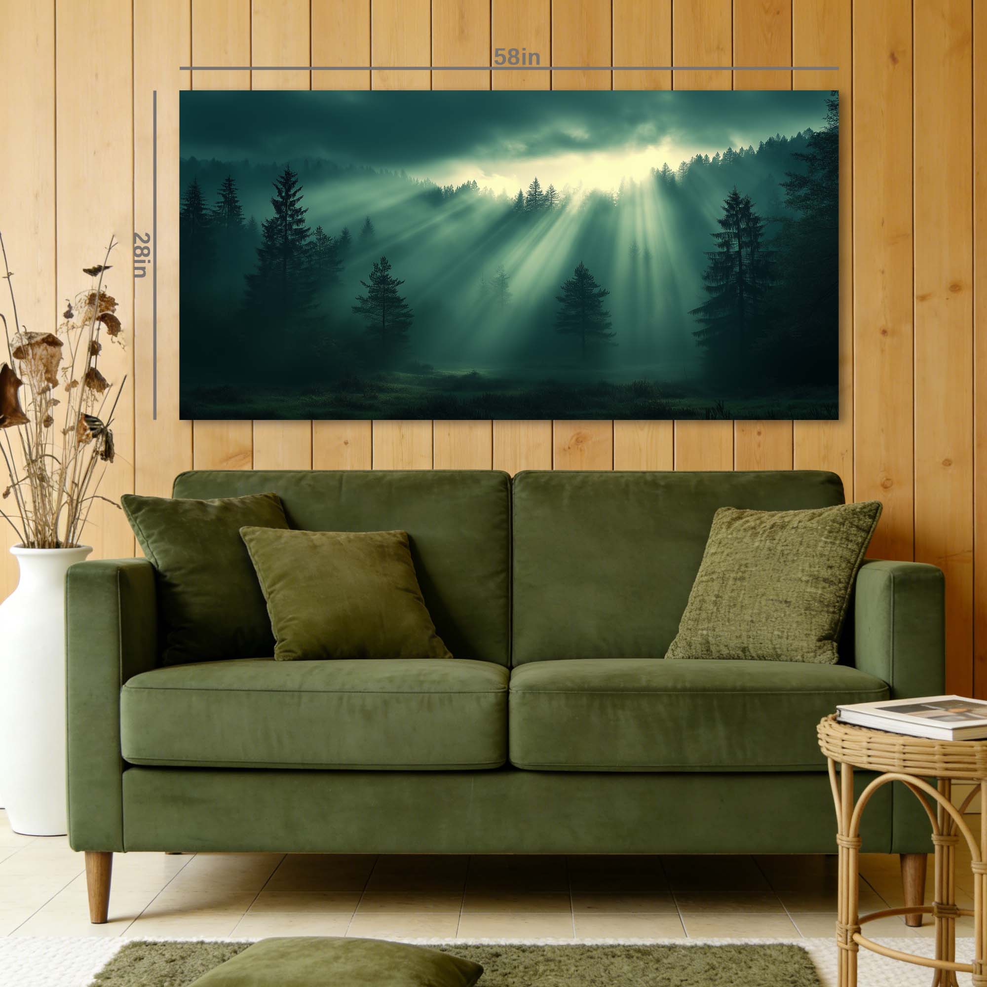 Navy Blue Mysterious Nature Wall Art for Living Room Canvas Painting Prints Artwork Family Bedroom Office Decor