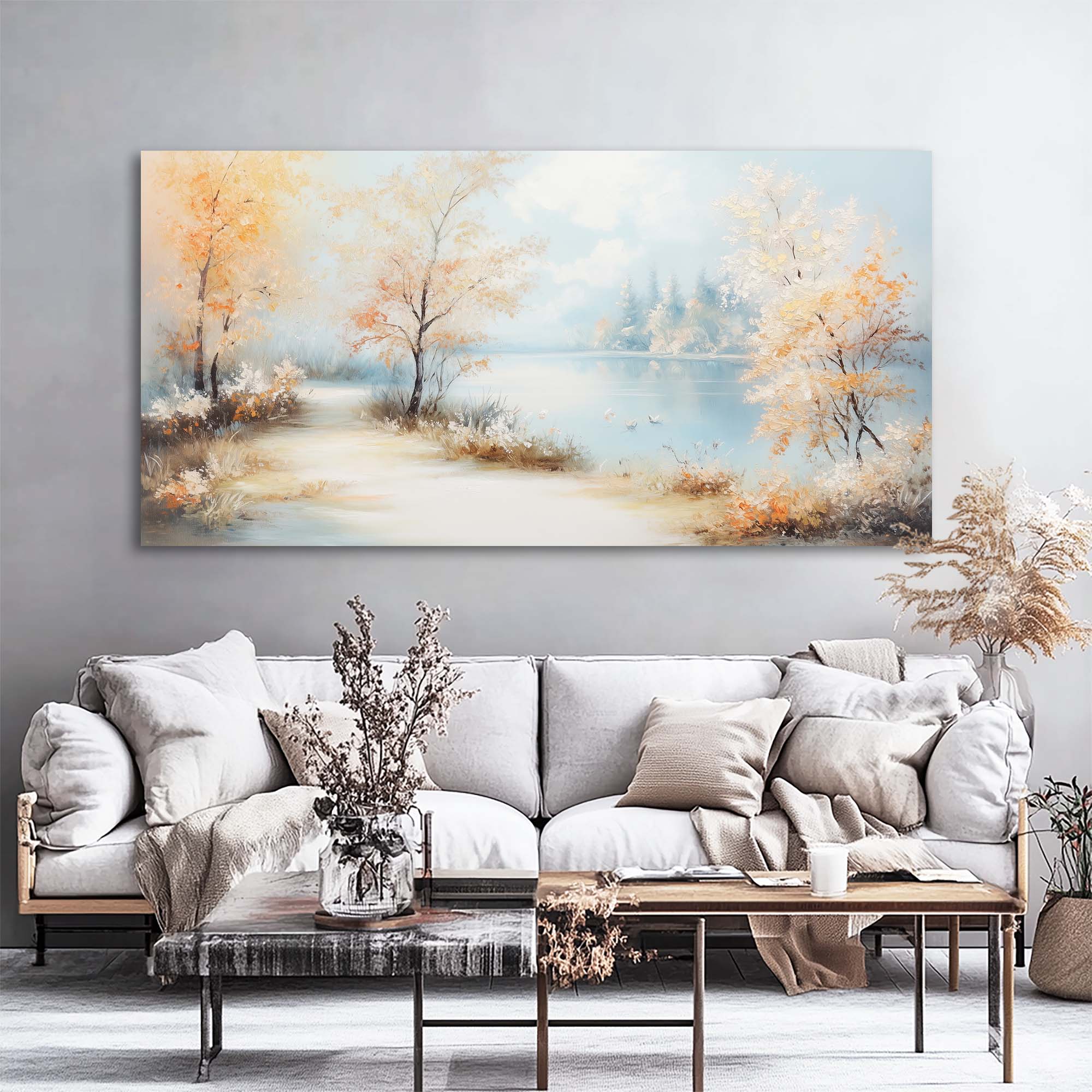 Navy Blue Nature Wall Art Paintings Print Canvas Painting Prints Modern Artwork Office Living Room Over the Couch Bedroom Decor