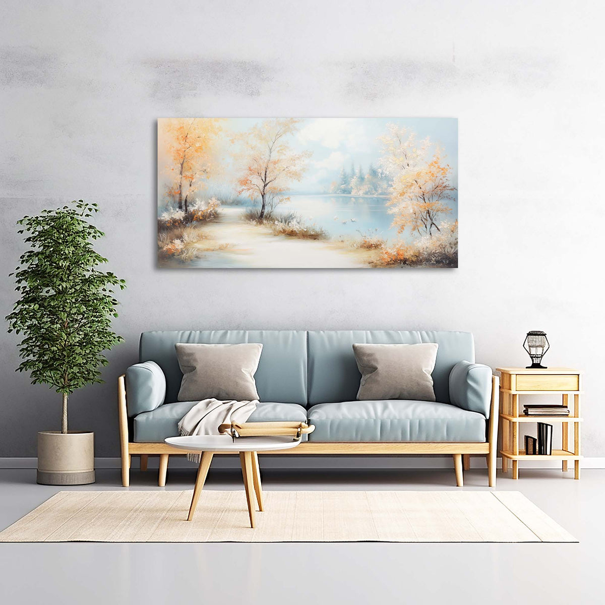 Navy Blue Nature Wall Art Paintings Print Canvas Painting Prints Modern Artwork Office Living Room Over the Couch Bedroom Decor