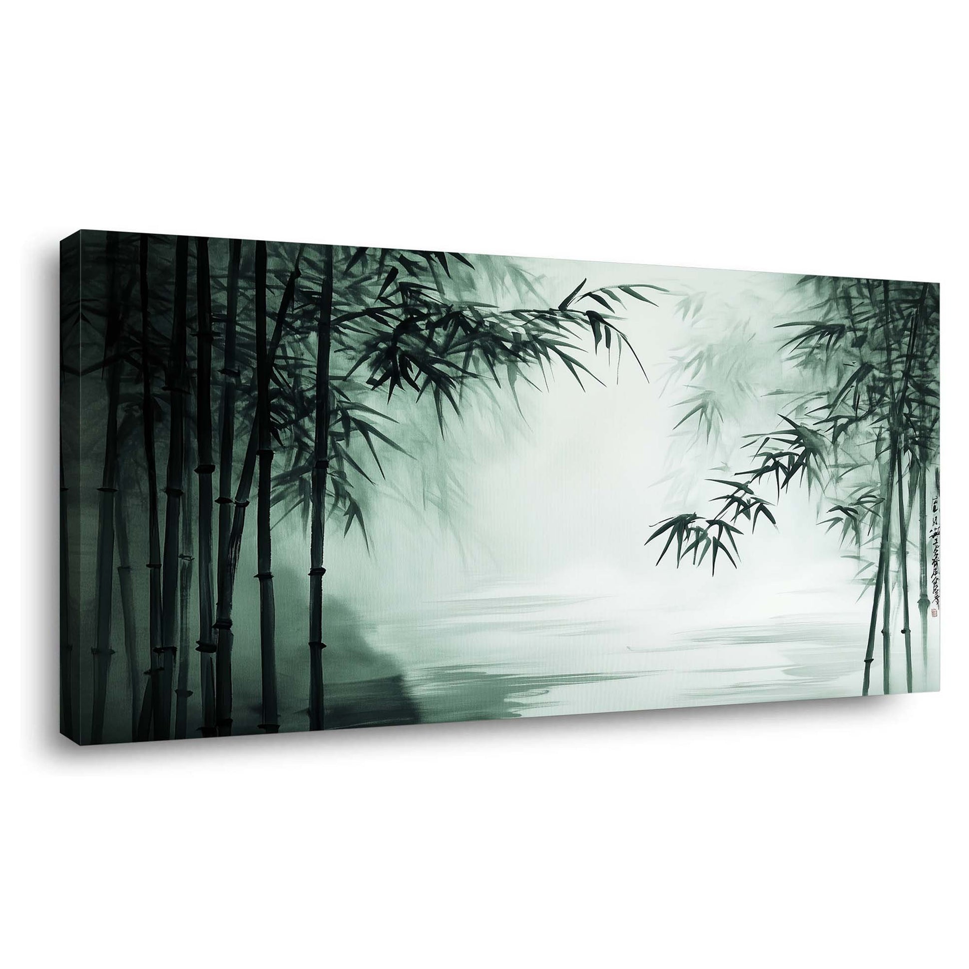 Navy Blue Asian Nature Wall Art Modern Canvas Painting Prints Artwork Office Hallway Bedroom Living Room Decor