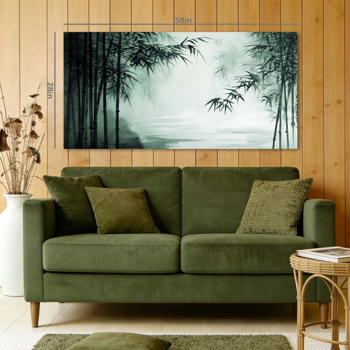 Navy Blue Asian Nature Wall Art Modern Canvas Painting Prints Artwork Office Hallway Bedroom Living Room Decor