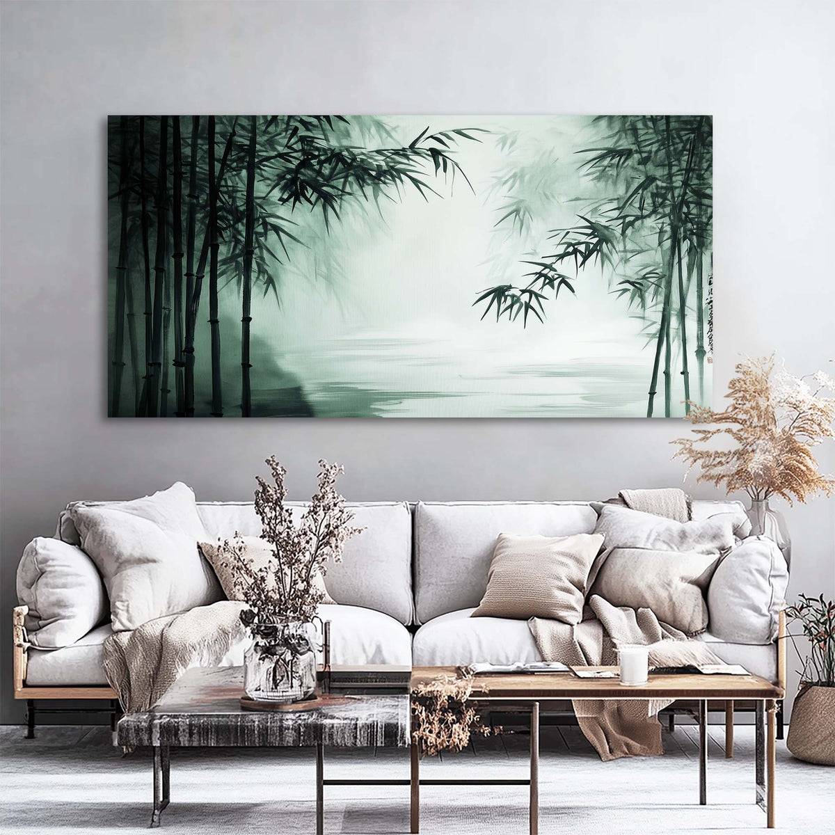Navy Blue Asian Nature Wall Art Modern Canvas Painting Prints Artwork Office Hallway Bedroom Living Room Decor