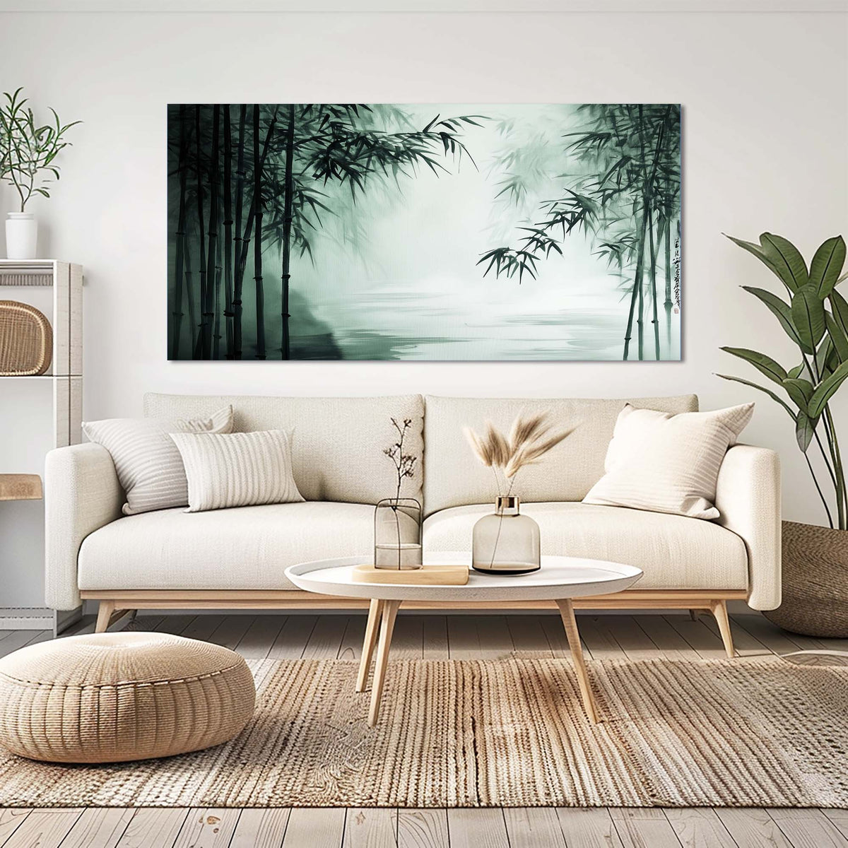 Navy Blue Asian Nature Wall Art Modern Canvas Painting Prints Artwork Office Hallway Bedroom Living Room Decor