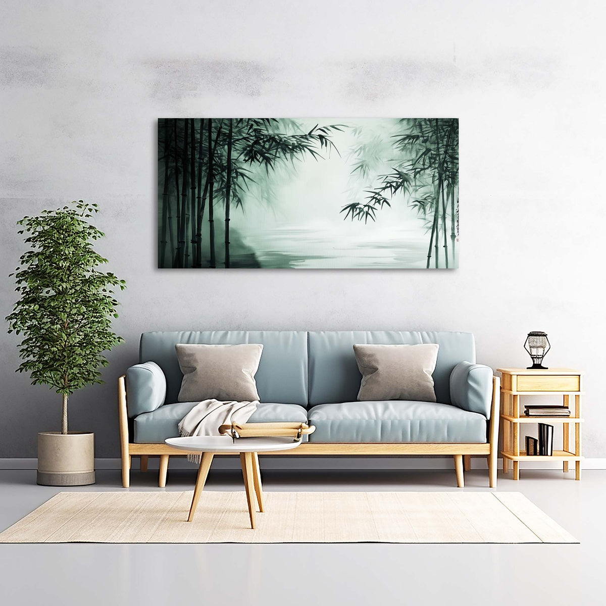 Navy Blue Asian Nature Wall Art Modern Canvas Painting Prints Artwork Office Hallway Bedroom Living Room Decor