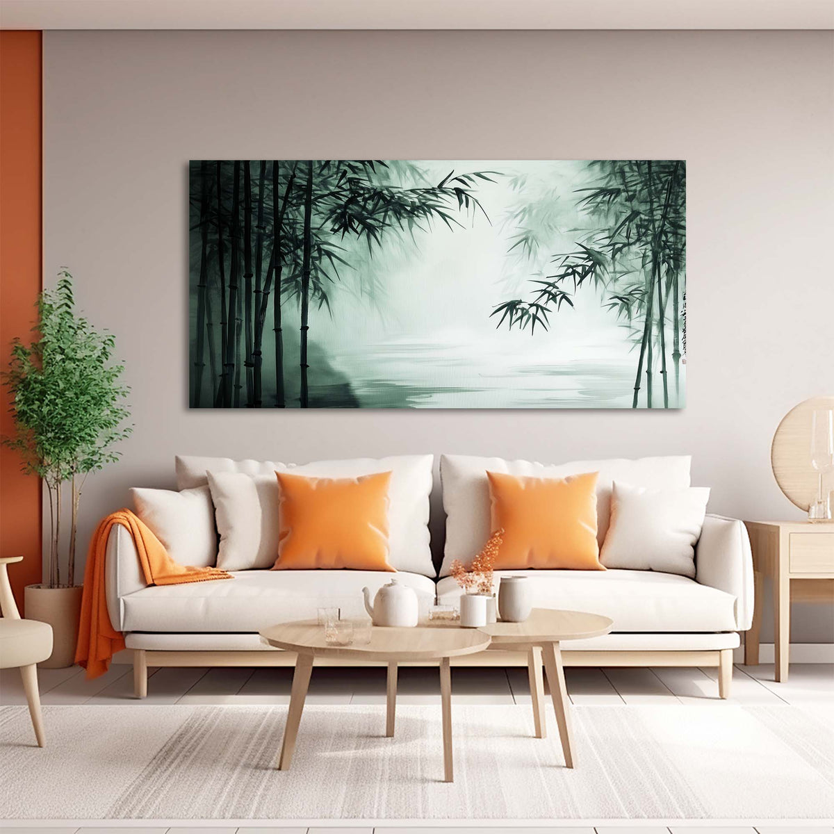 Navy Blue Asian Nature Wall Art Modern Canvas Painting Prints Artwork Office Hallway Bedroom Living Room Decor