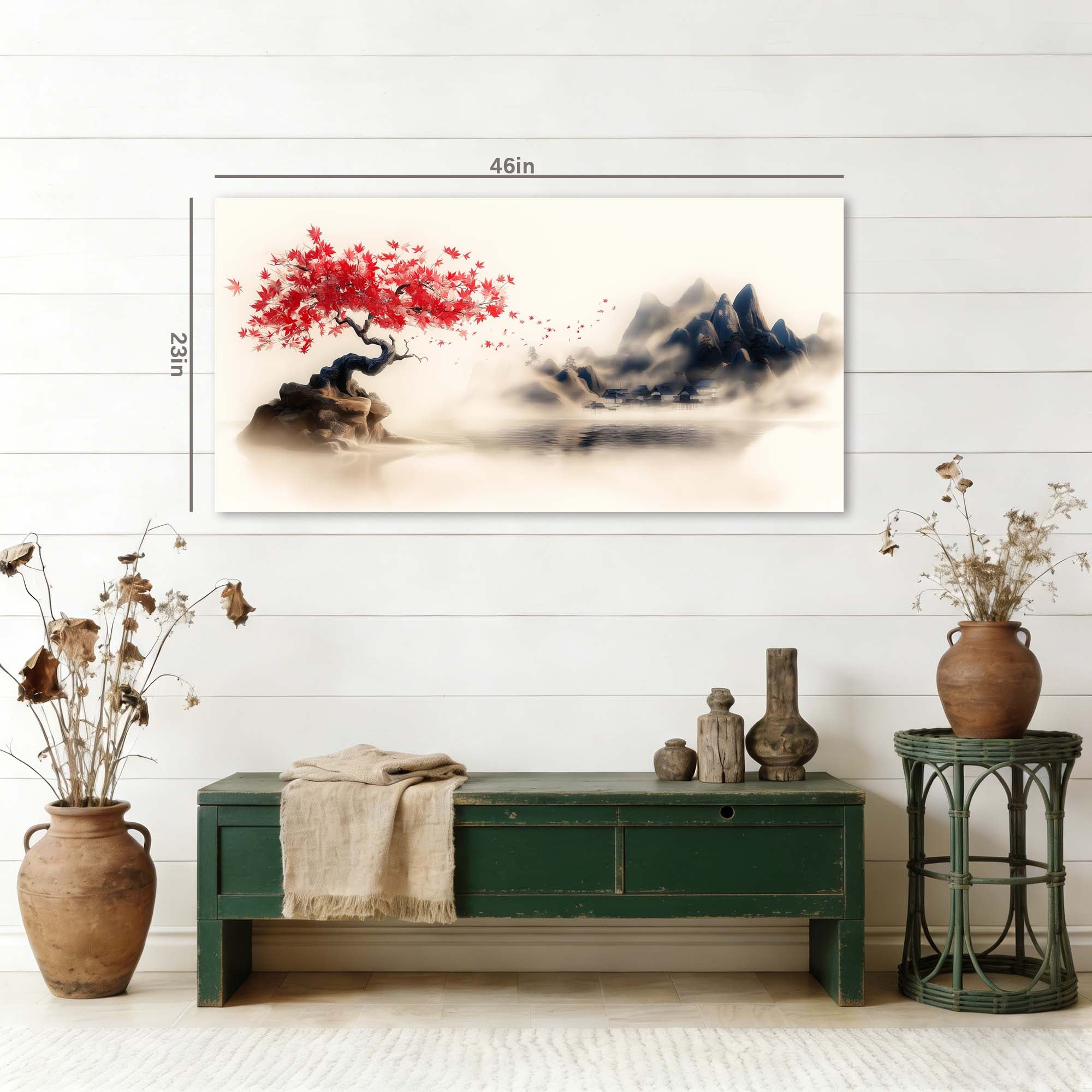 White Oriental Nature Wall Art Art Deco Painting Prints Canvas Artwork Living Room Family Bedroom Office Decor