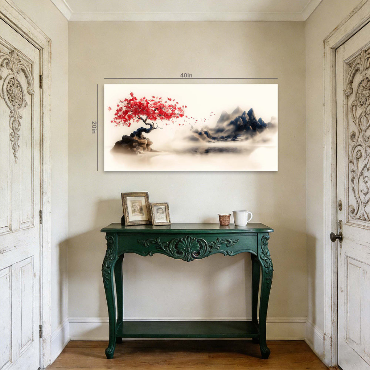 White Oriental Nature Wall Art Art Deco Painting Prints Canvas Artwork Living Room Family Bedroom Office Decor