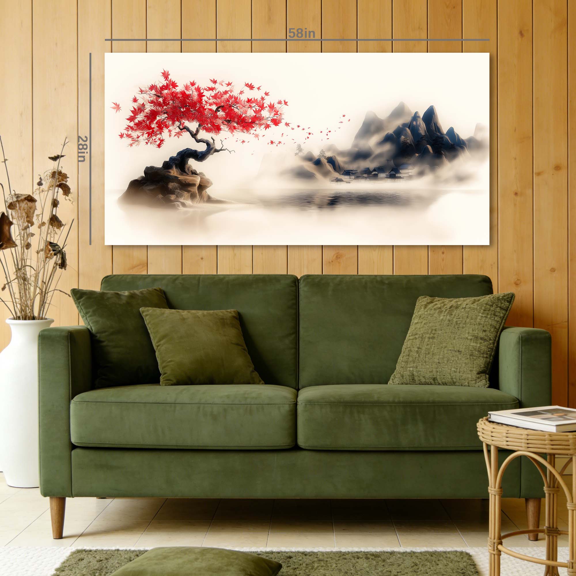 White Oriental Nature Wall Art Art Deco Painting Prints Canvas Artwork Living Room Family Bedroom Office Decor