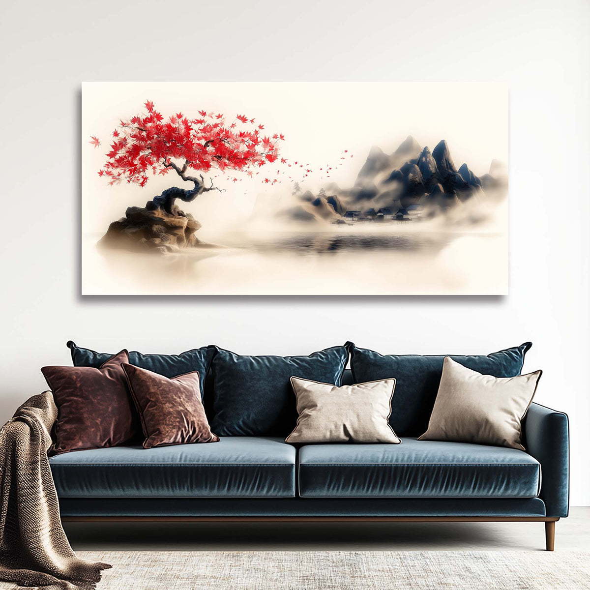 White Oriental Nature Wall Art Art Deco Painting Prints Canvas Artwork Living Room Family Bedroom Office Decor