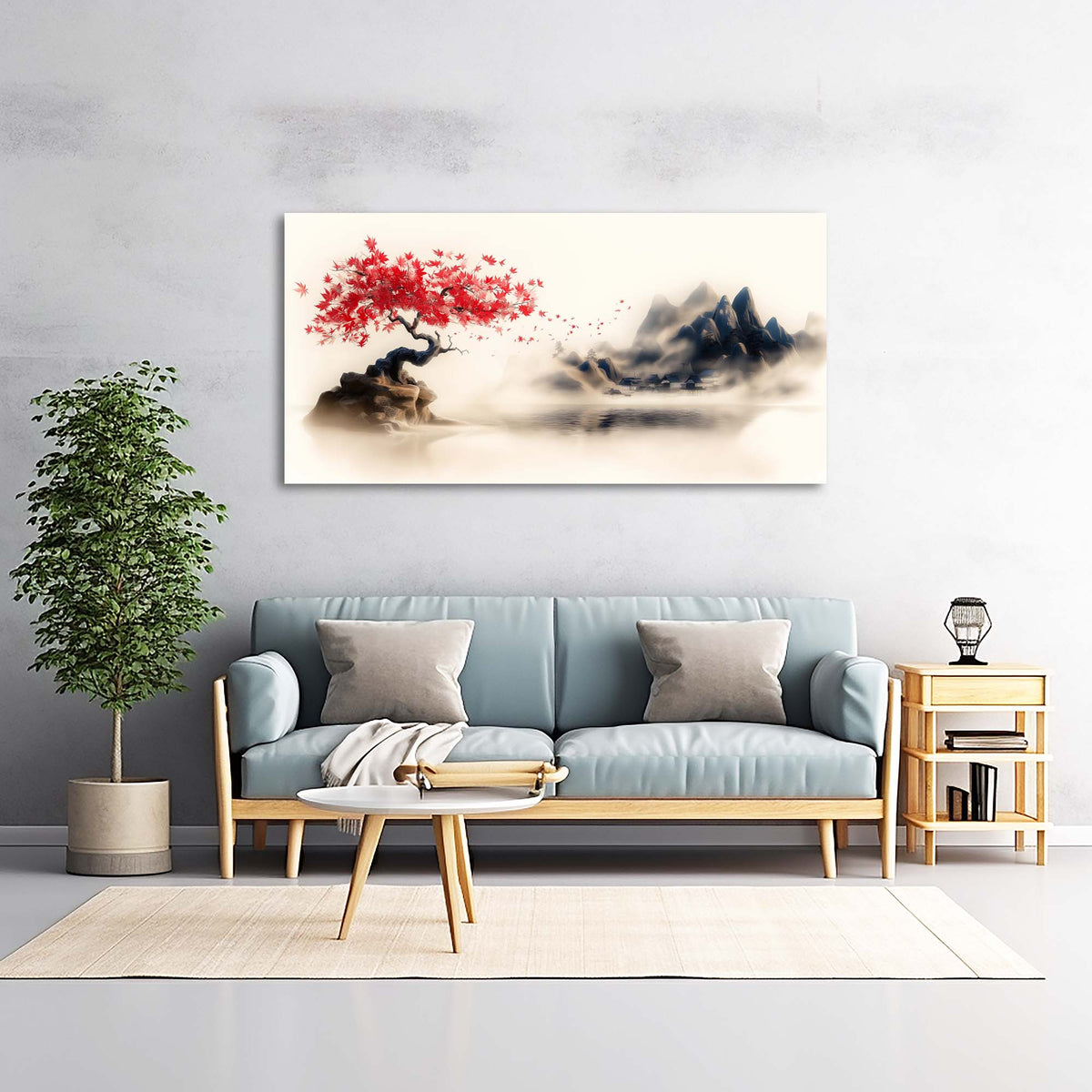 White Oriental Nature Wall Art Art Deco Painting Prints Canvas Artwork Living Room Family Bedroom Office Decor