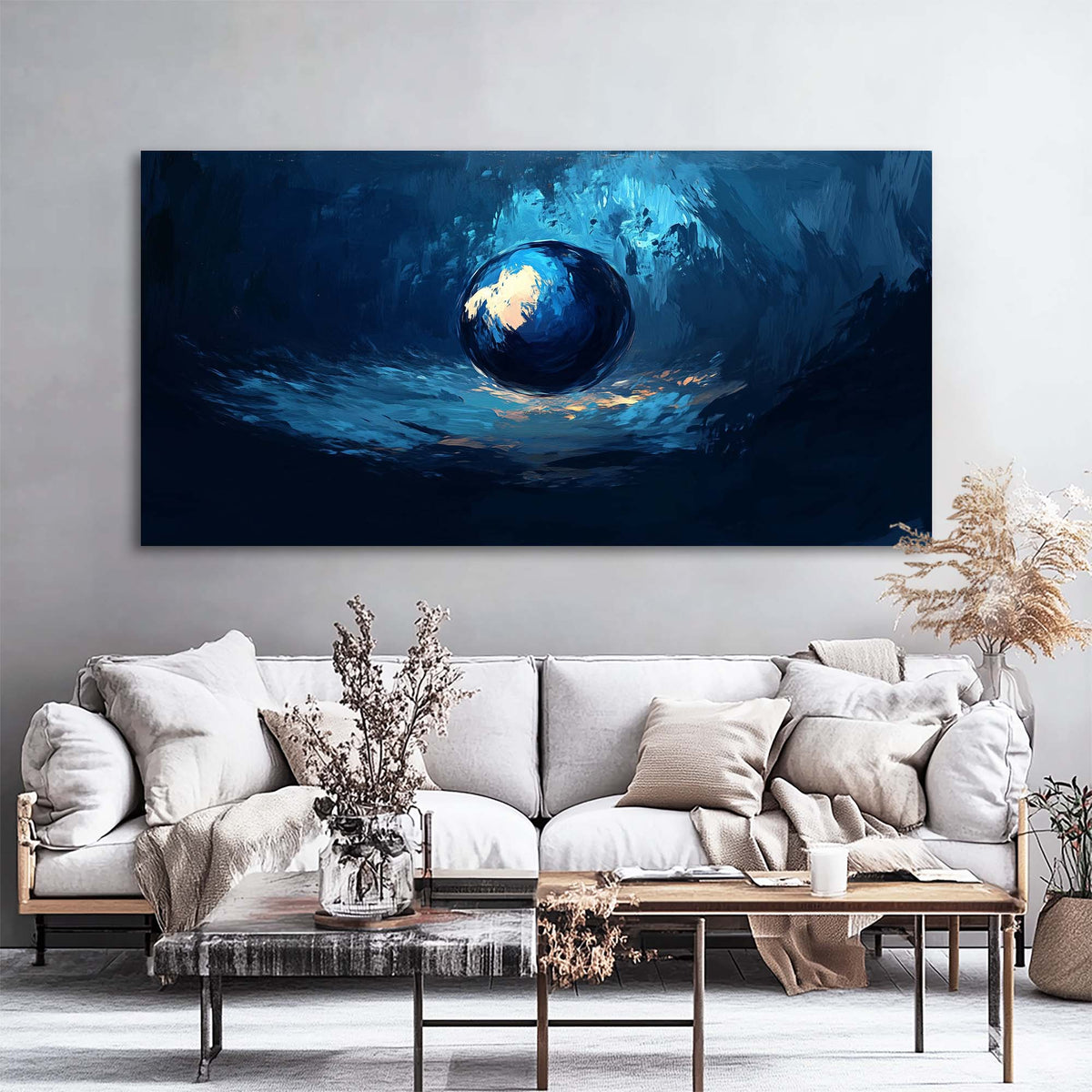 White Mysterious Abstract Wall Art Art Deco Painting Prints Canvas Artwork Living Room Family Bedroom Office Decor