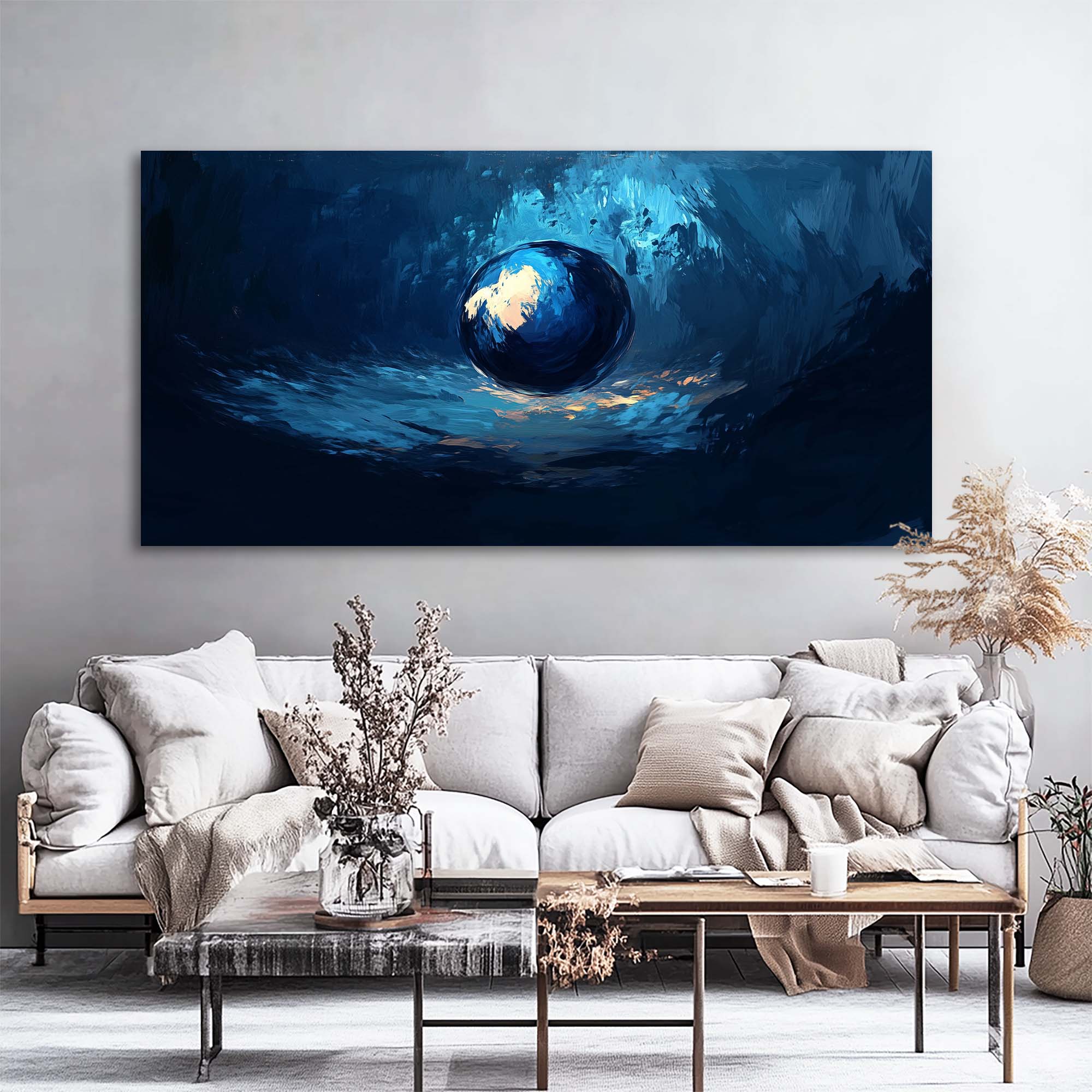 White Mysterious Abstract Wall Art Art Deco Painting Prints Canvas Artwork Living Room Family Bedroom Office Decor