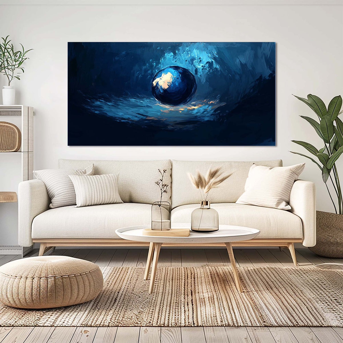 White Mysterious Abstract Wall Art Art Deco Painting Prints Canvas Artwork Living Room Family Bedroom Office Decor
