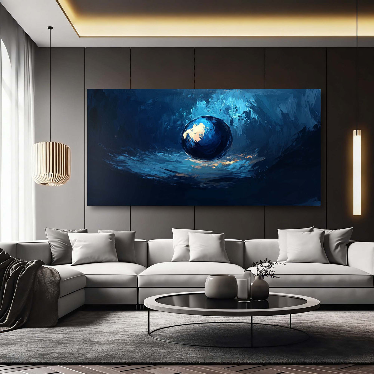 White Mysterious Abstract Wall Art Art Deco Painting Prints Canvas Artwork Living Room Family Bedroom Office Decor