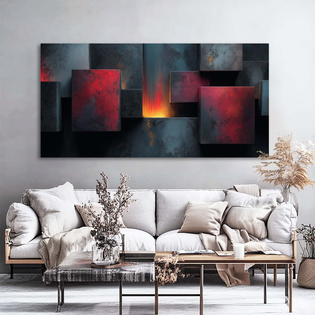 Blue Abstract Wall Art Paintings Print Canvas Painting Prints Modern Artwork Office Living Room Over the Couch Bedroom Decor