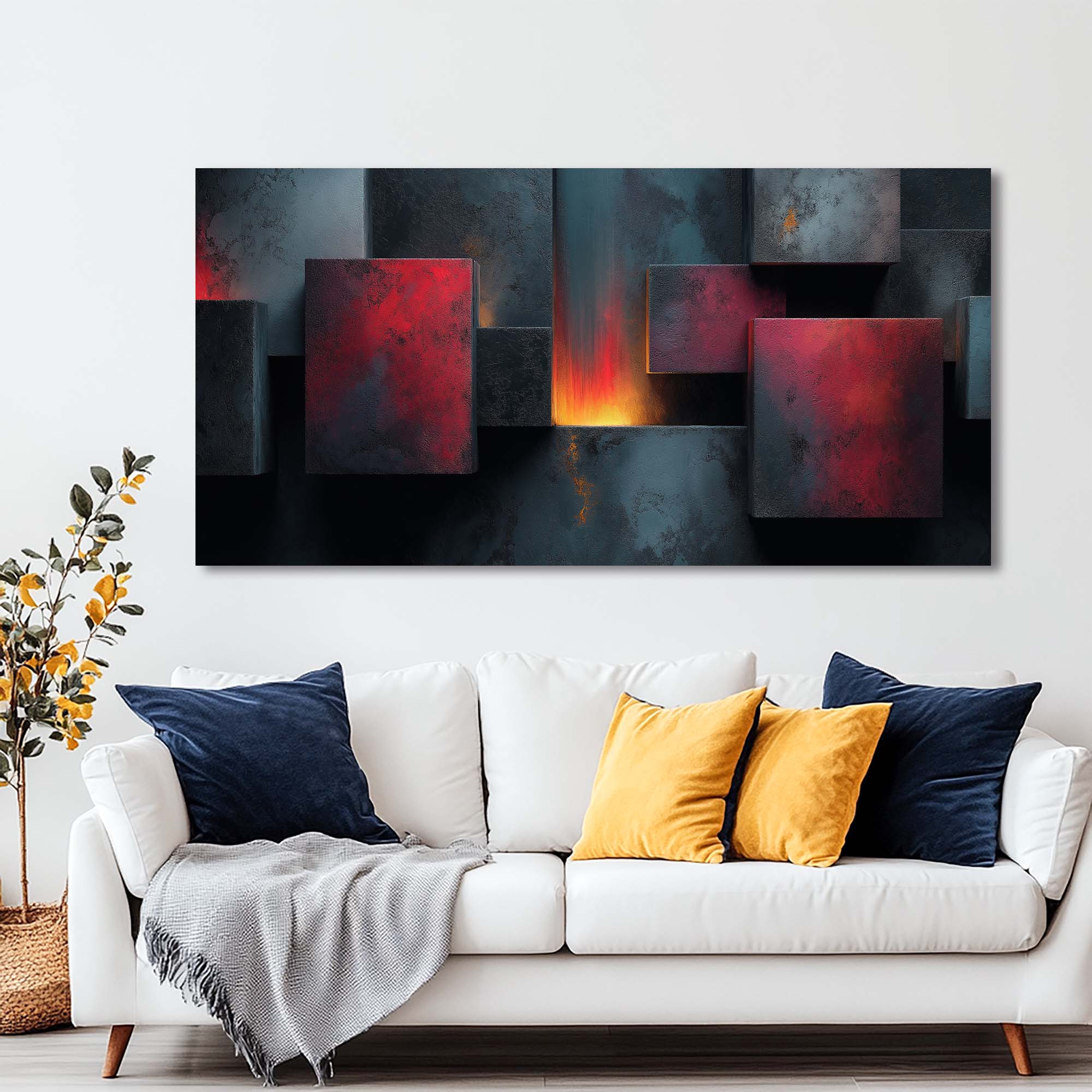 Blue Abstract Wall Art Paintings Print Canvas Painting Prints Modern Artwork Office Living Room Over the Couch Bedroom Decor