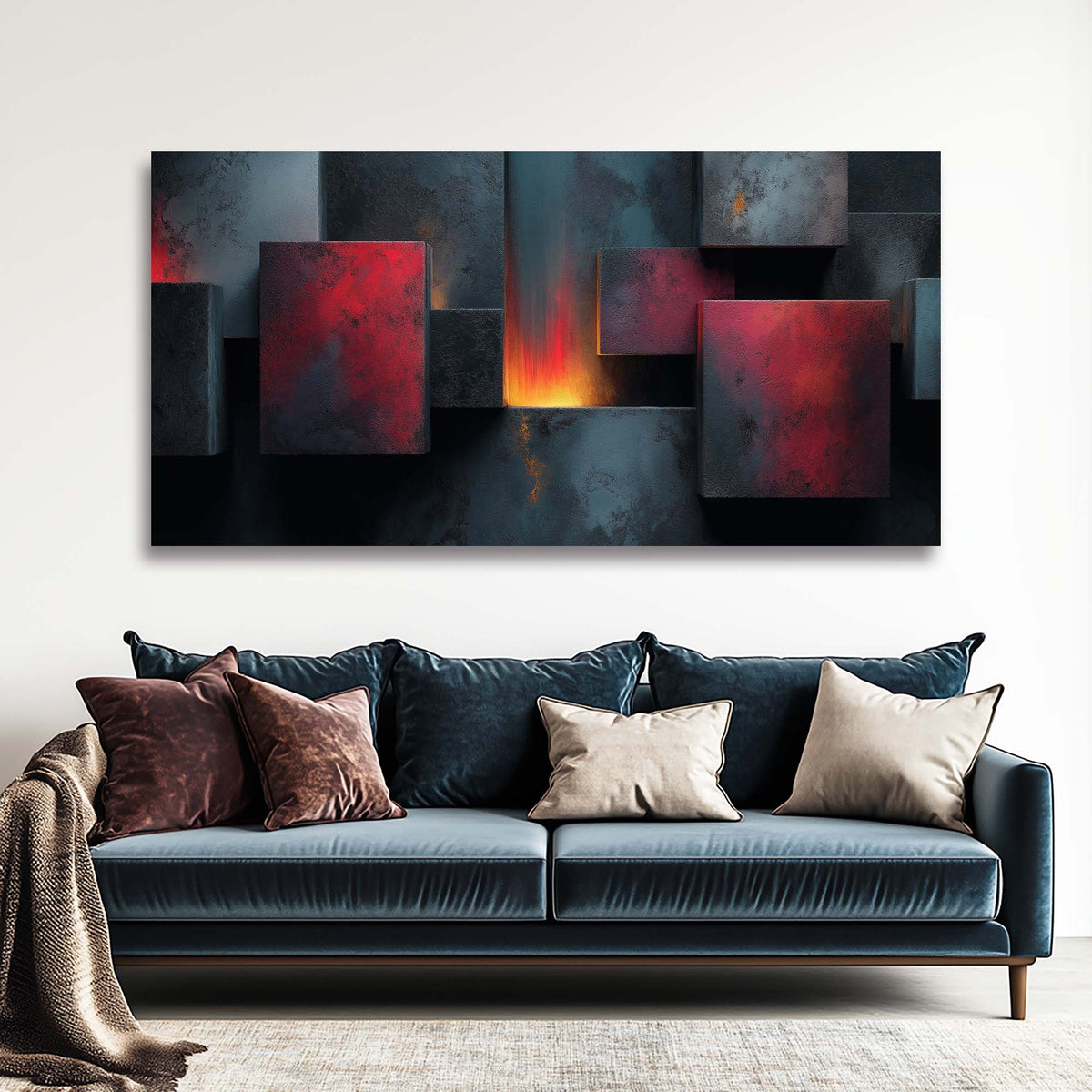 Blue Abstract Wall Art Paintings Print Canvas Painting Prints Modern Artwork Office Living Room Over the Couch Bedroom Decor