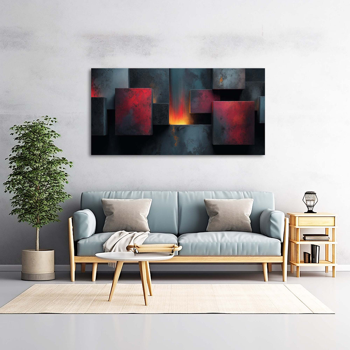 Blue Abstract Wall Art Paintings Print Canvas Painting Prints Modern Artwork Office Living Room Over the Couch Bedroom Decor