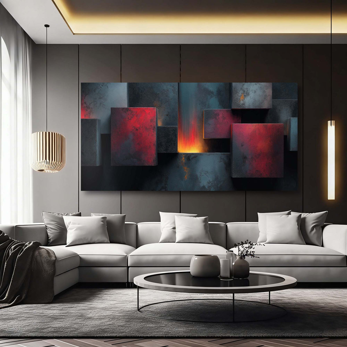Blue Abstract Wall Art Paintings Print Canvas Painting Prints Modern Artwork Office Living Room Over the Couch Bedroom Decor