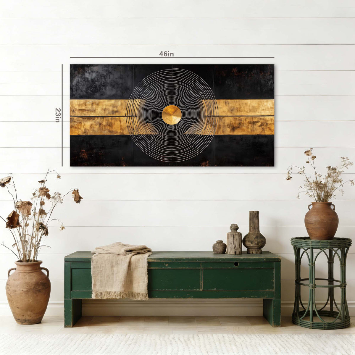 Navy Blue Abstract Canvas Wall Art for Living Room