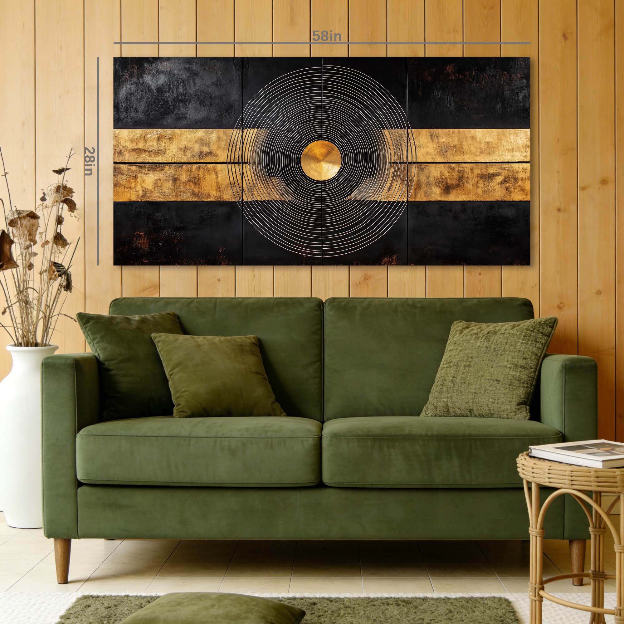 Navy Blue Abstract Canvas Wall Art for Living Room