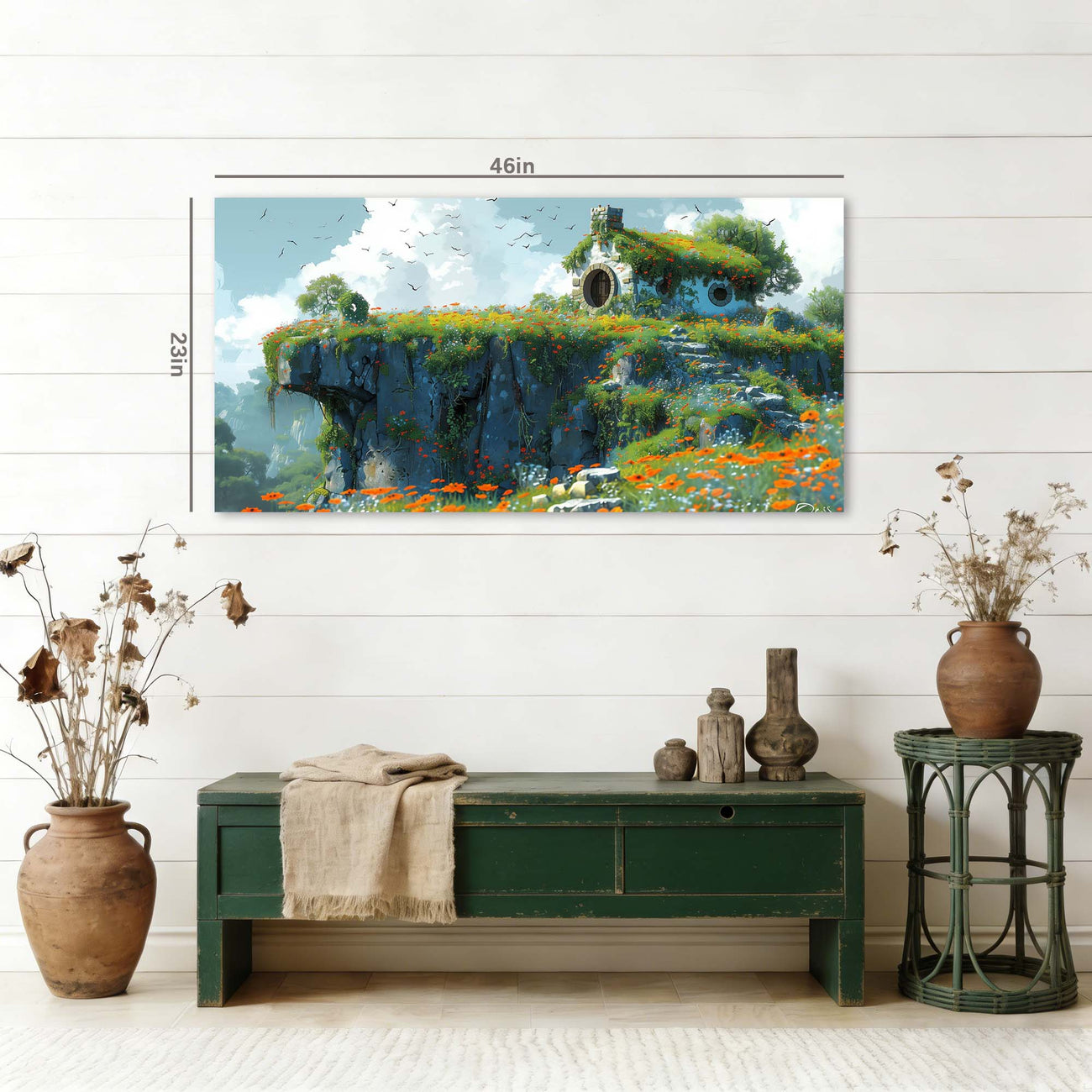 Orange Fantasy Fairytale Canvas Wall Art