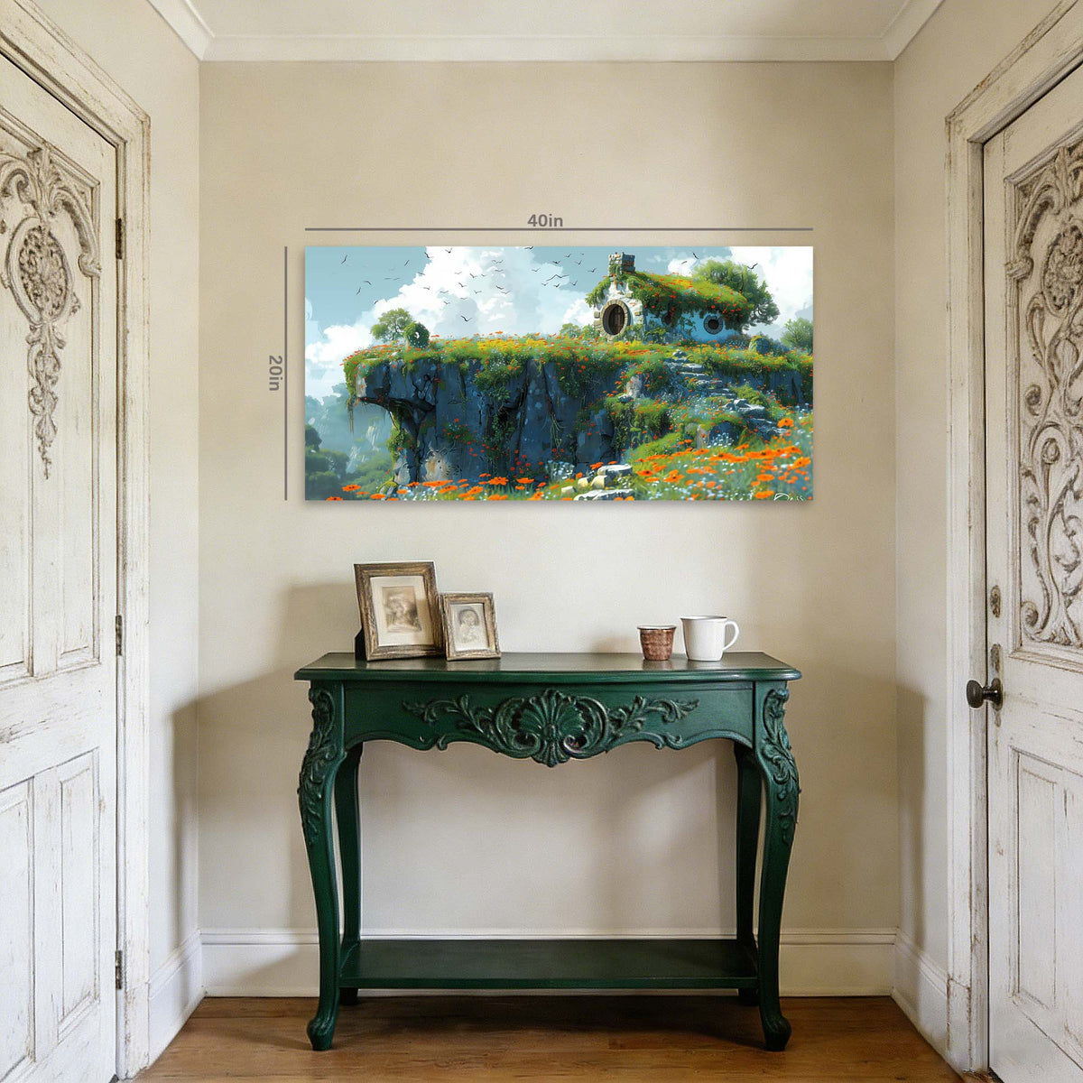 Orange Fantasy Fairytale Canvas Wall Art