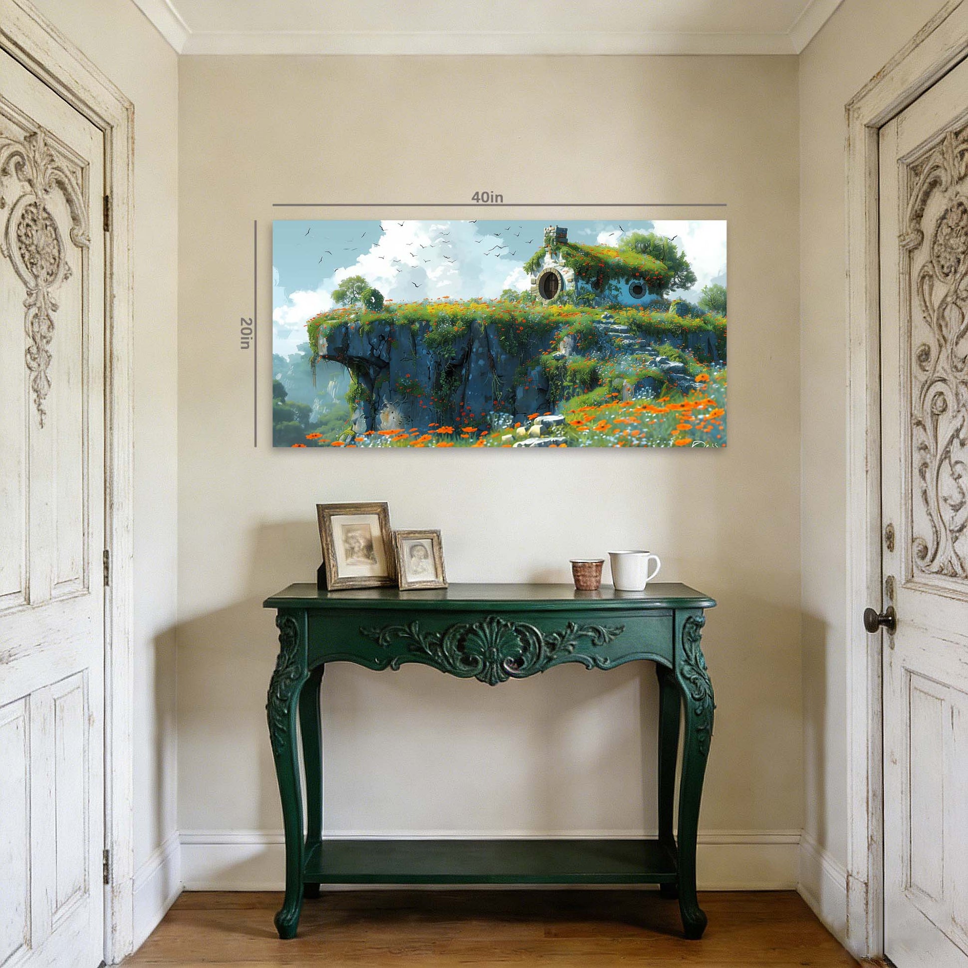 Orange Fantasy Fairytale Canvas Wall Art