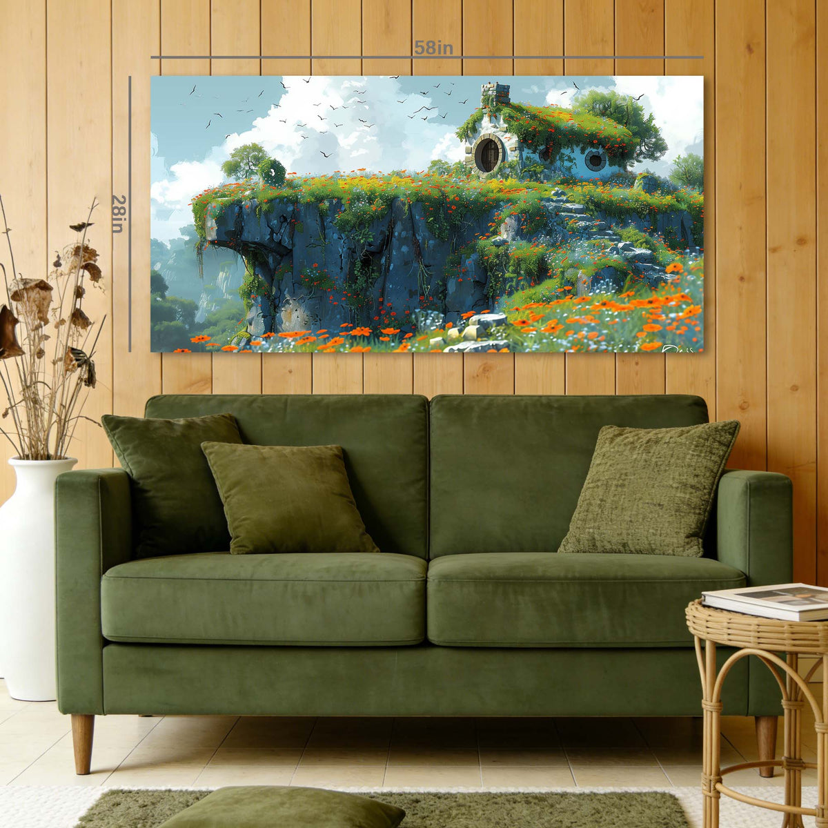 Orange Fantasy Fairytale Canvas Wall Art