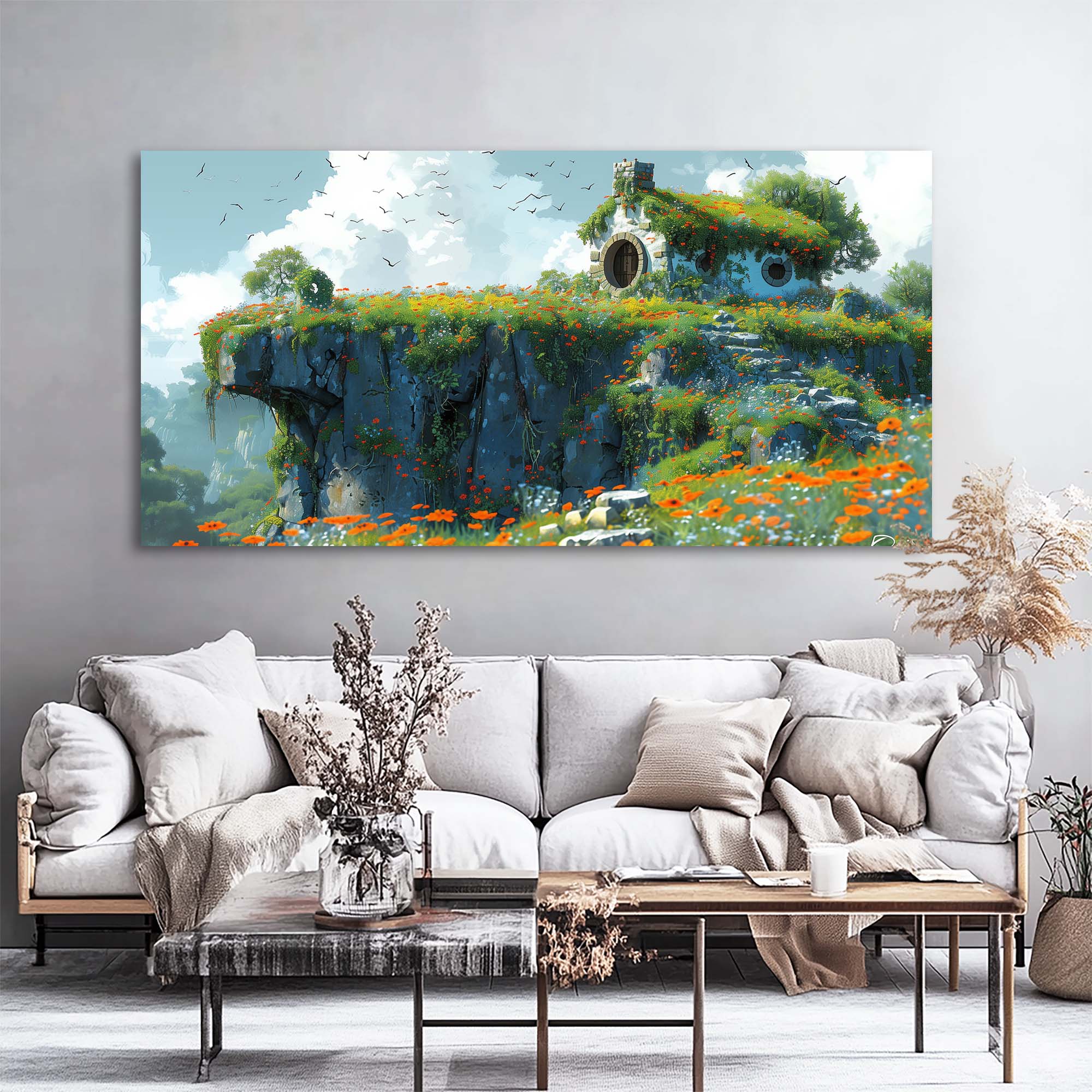 Orange Fantasy Fairytale Canvas Wall Art