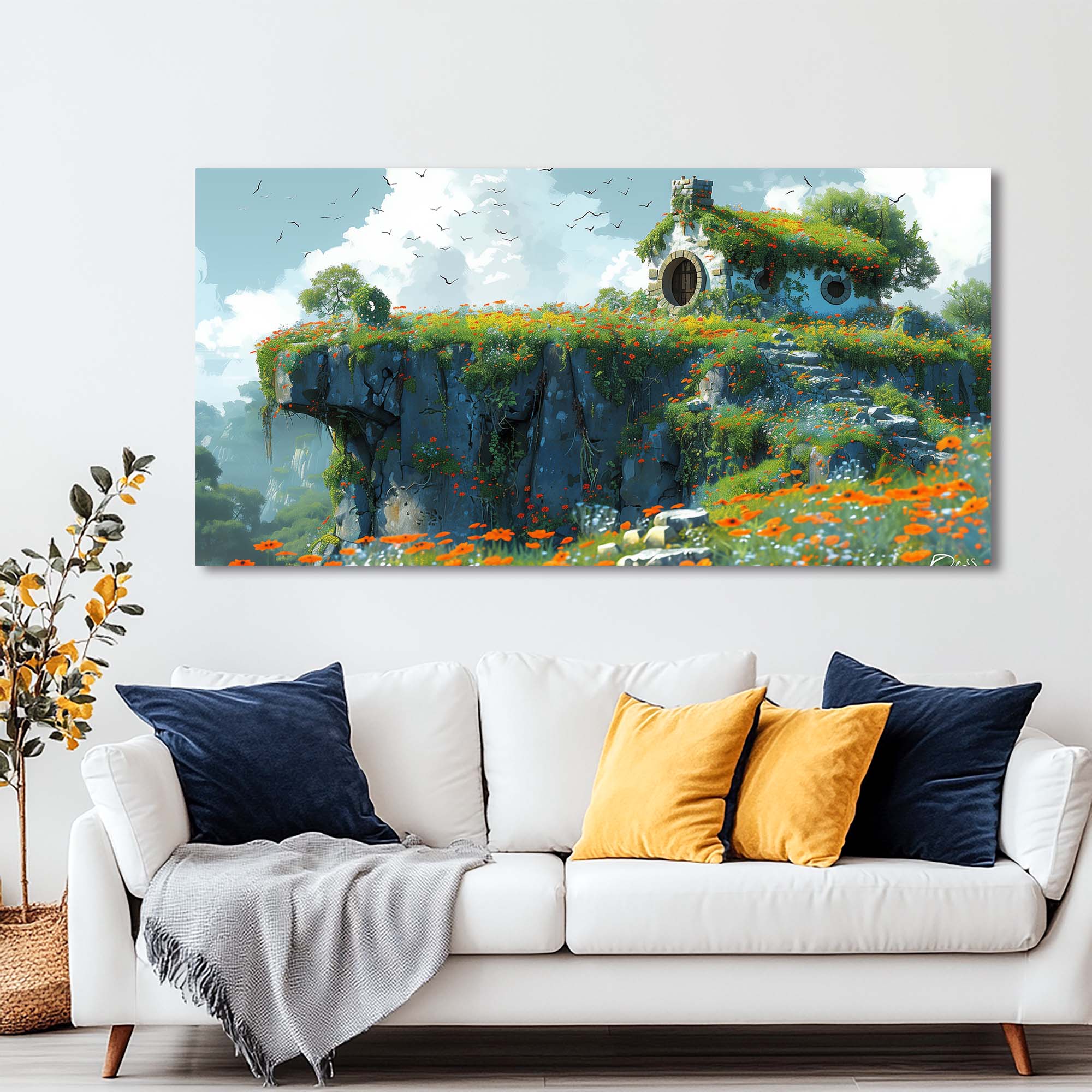 Orange Fantasy Fairytale Canvas Wall Art