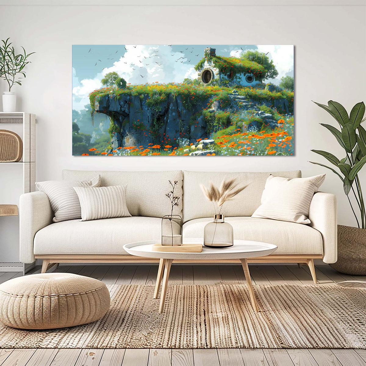 Orange Fantasy Fairytale Canvas Wall Art