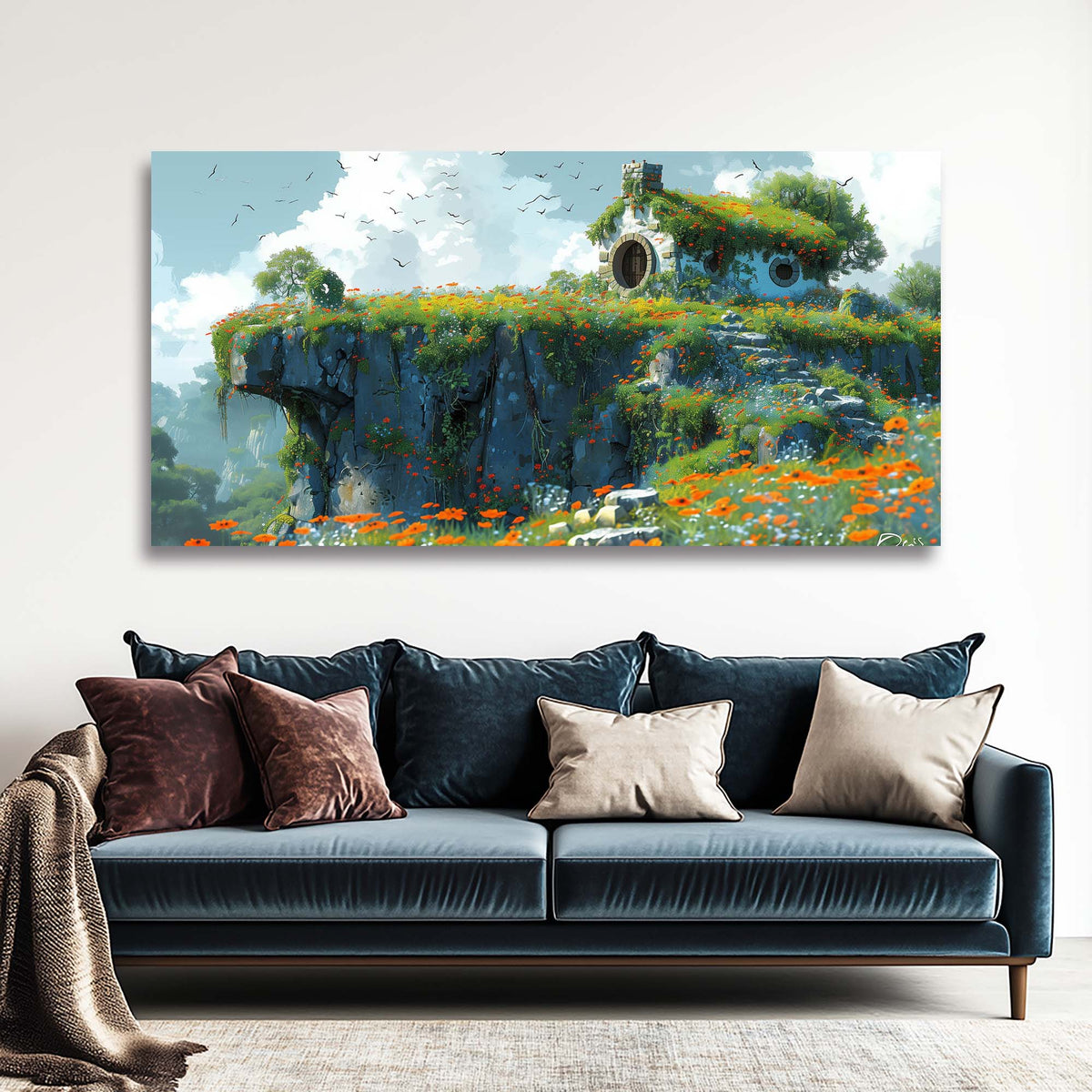 Orange Fantasy Fairytale Canvas Wall Art