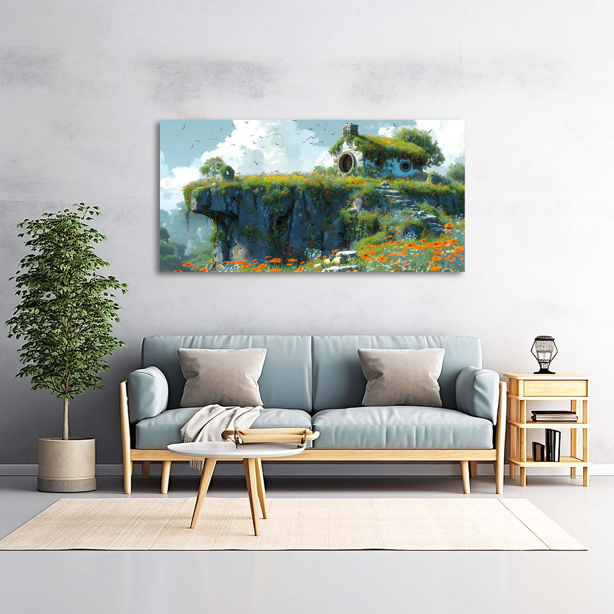 Orange Fantasy Fairytale Canvas Wall Art