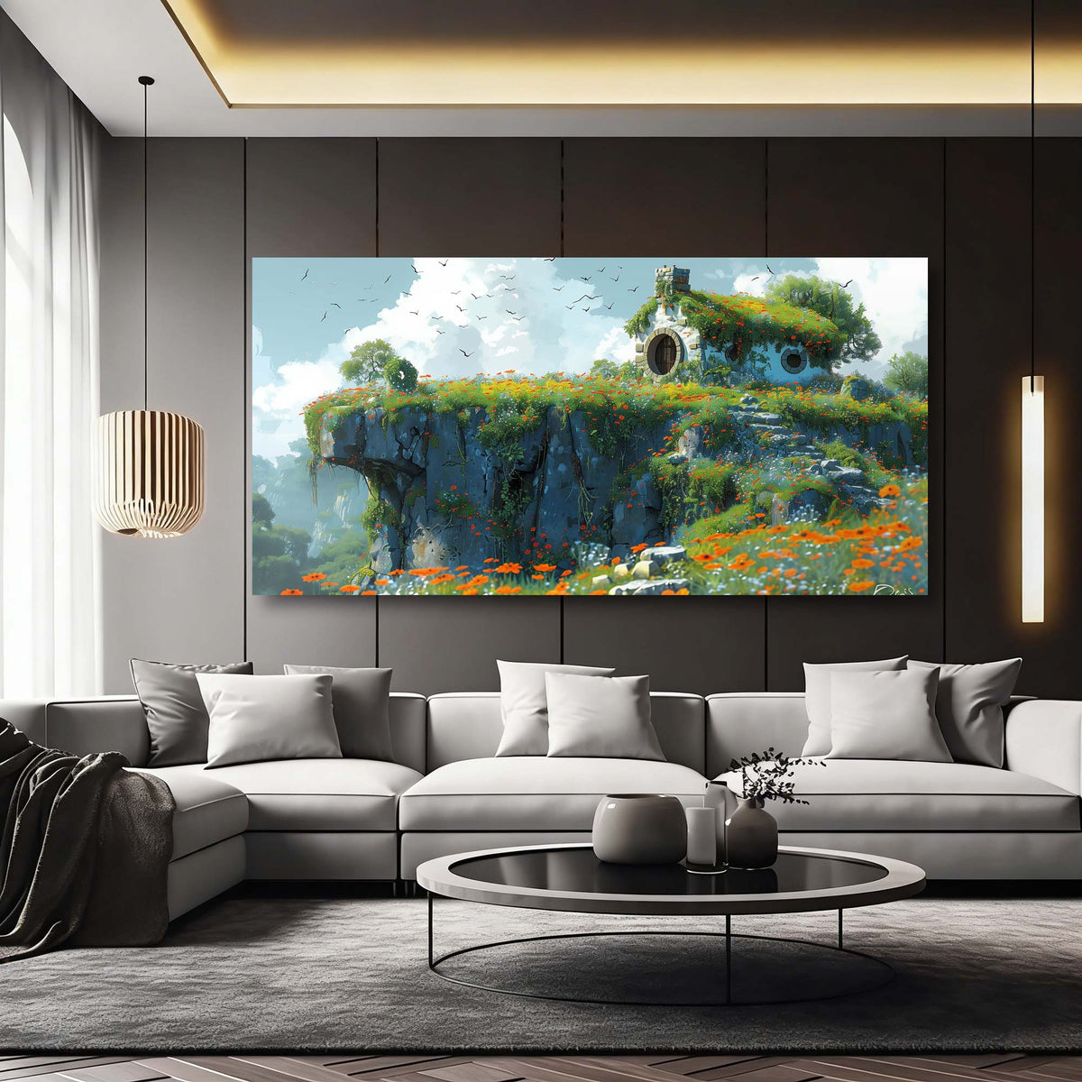 Orange Fantasy Fairytale Canvas Wall Art