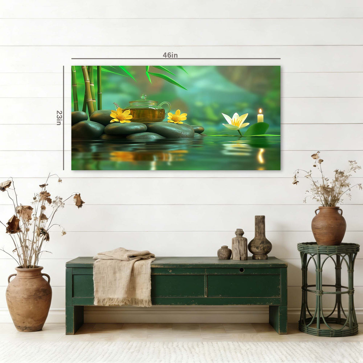 Red Zen Floral Wall Art for Living Room Canvas Painting Prints Artwork Family Bedroom Office Decor