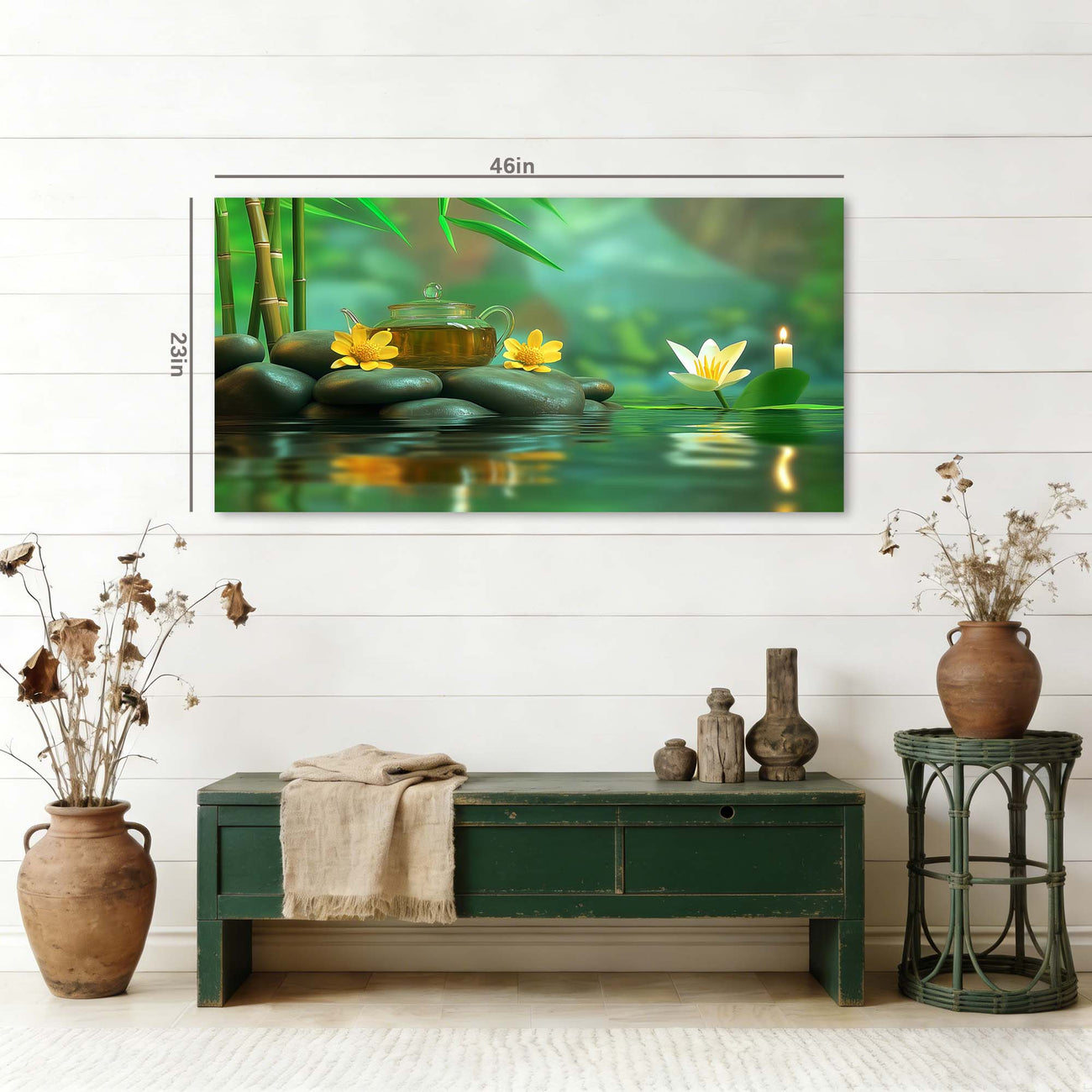 Red Zen Floral Wall Art for Living Room Canvas Painting Prints Artwork Family Bedroom Office Decor