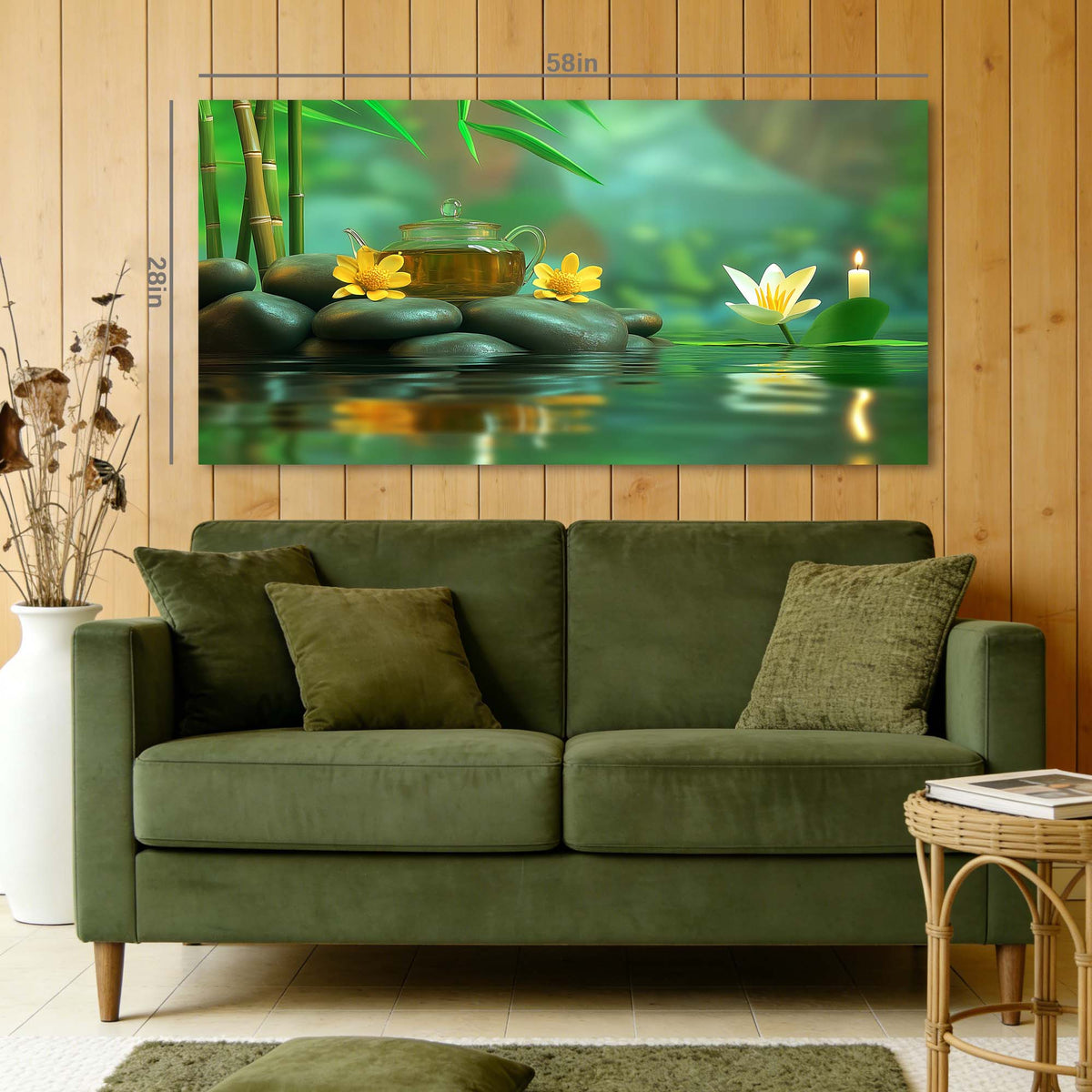 Red Zen Floral Wall Art for Living Room Canvas Painting Prints Artwork Family Bedroom Office Decor