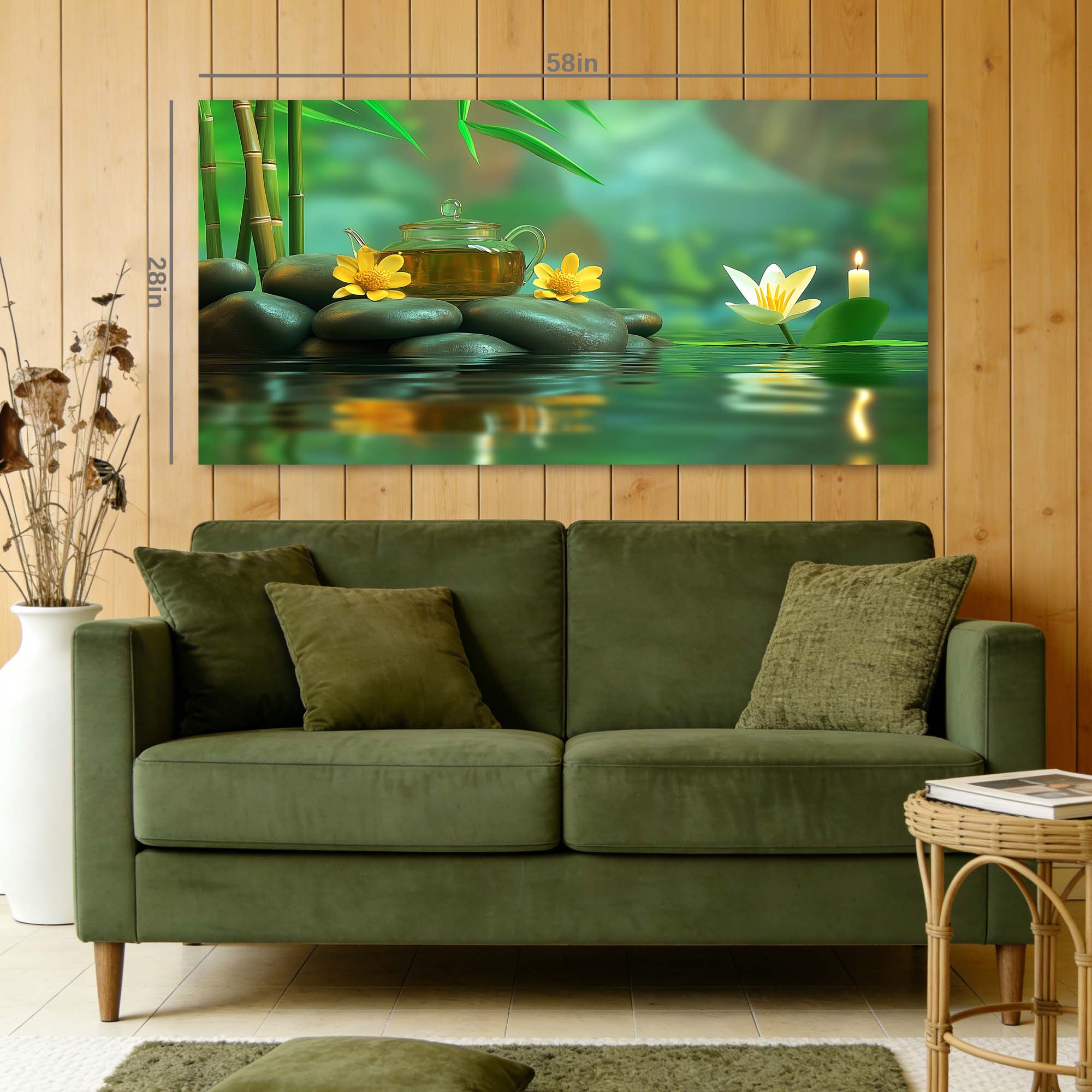 Red Zen Floral Wall Art for Living Room Canvas Painting Prints Artwork Family Bedroom Office Decor