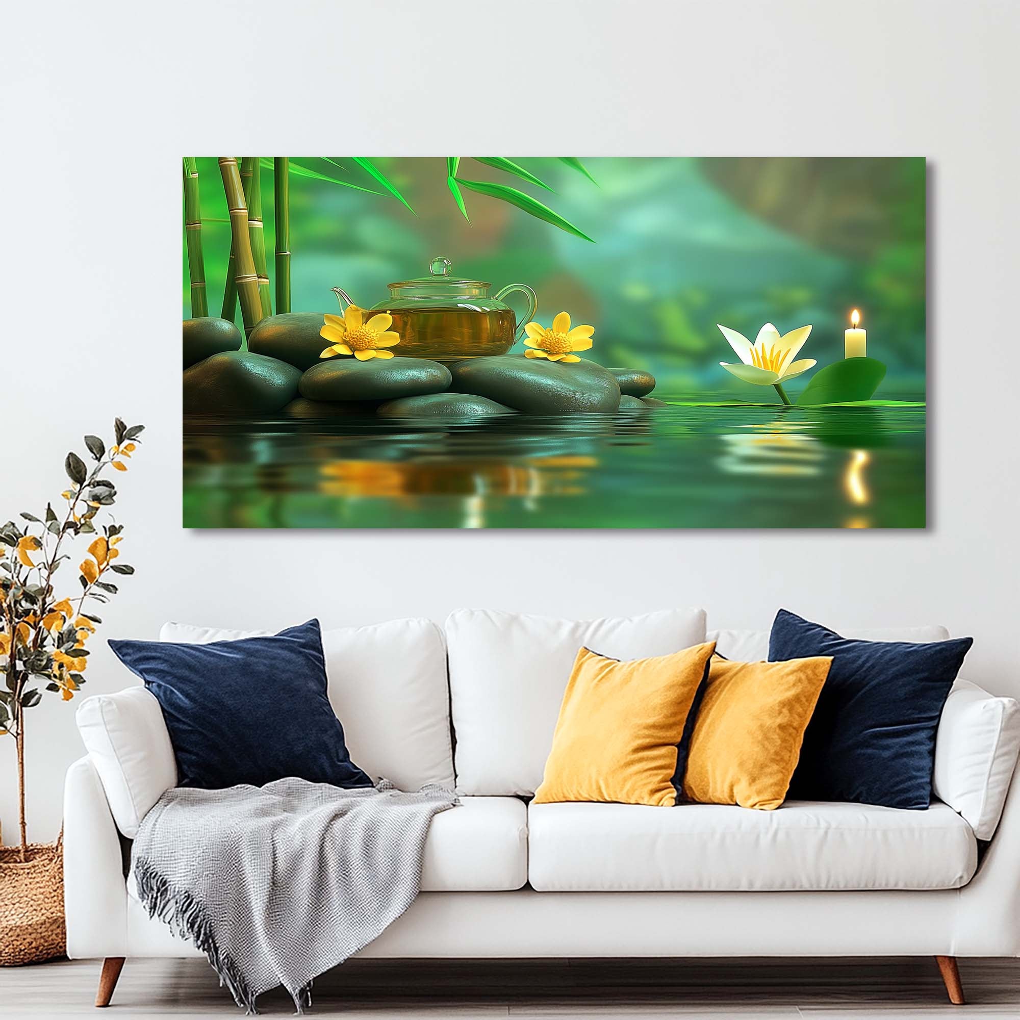 Red Zen Floral Wall Art for Living Room Canvas Painting Prints Artwork Family Bedroom Office Decor