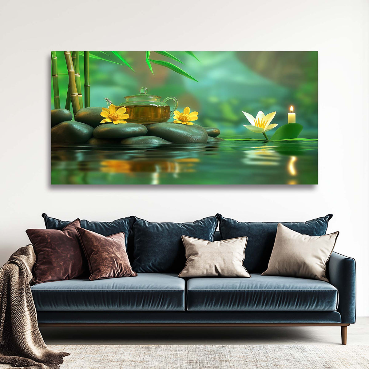Red Zen Floral Wall Art for Living Room Canvas Painting Prints Artwork Family Bedroom Office Decor