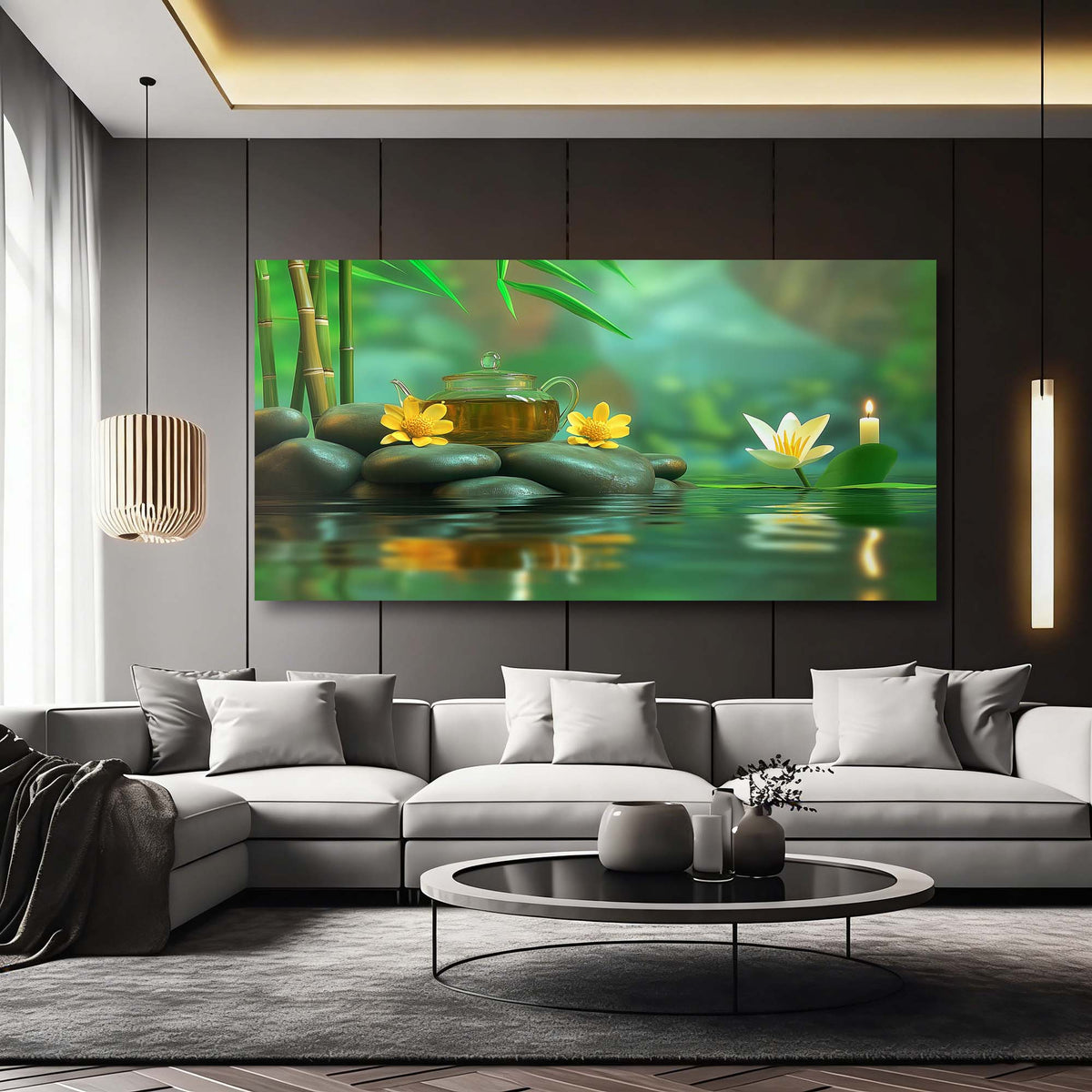 Red Zen Floral Wall Art for Living Room Canvas Painting Prints Artwork Family Bedroom Office Decor