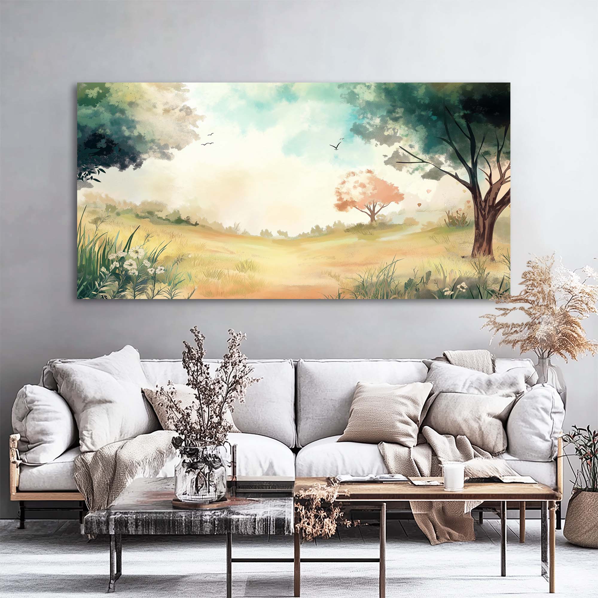 Navy Blue Pretty Nature Wall Art for Living Room Canvas Painting Prints Artwork Family Bedroom Office Decor