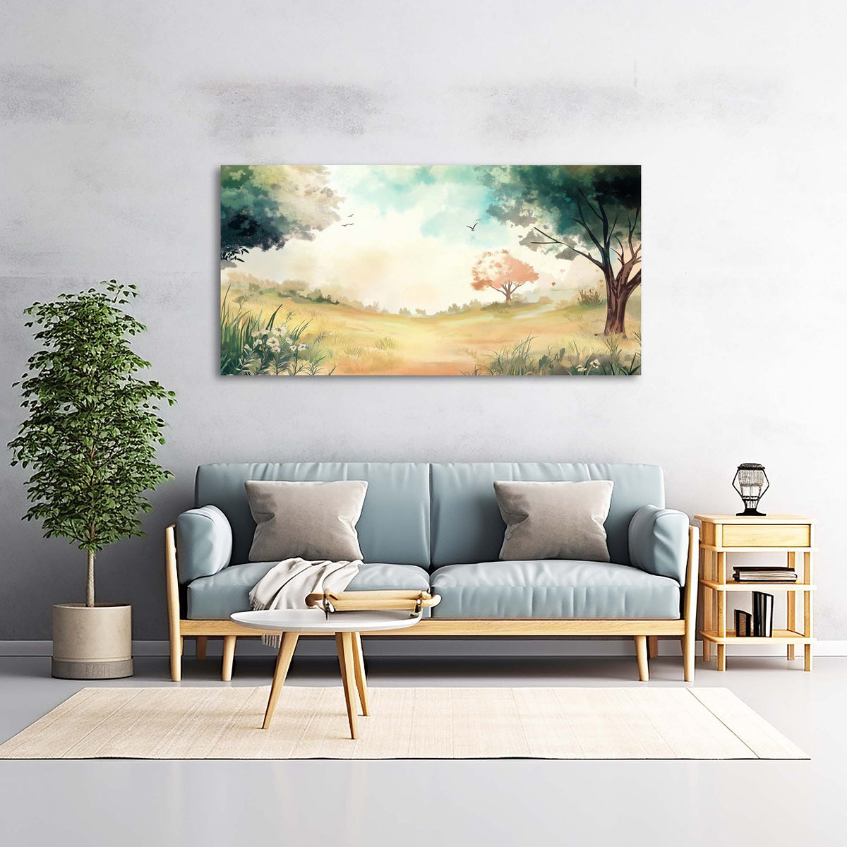 Navy Blue Pretty Nature Wall Art for Living Room Canvas Painting Prints Artwork Family Bedroom Office Decor