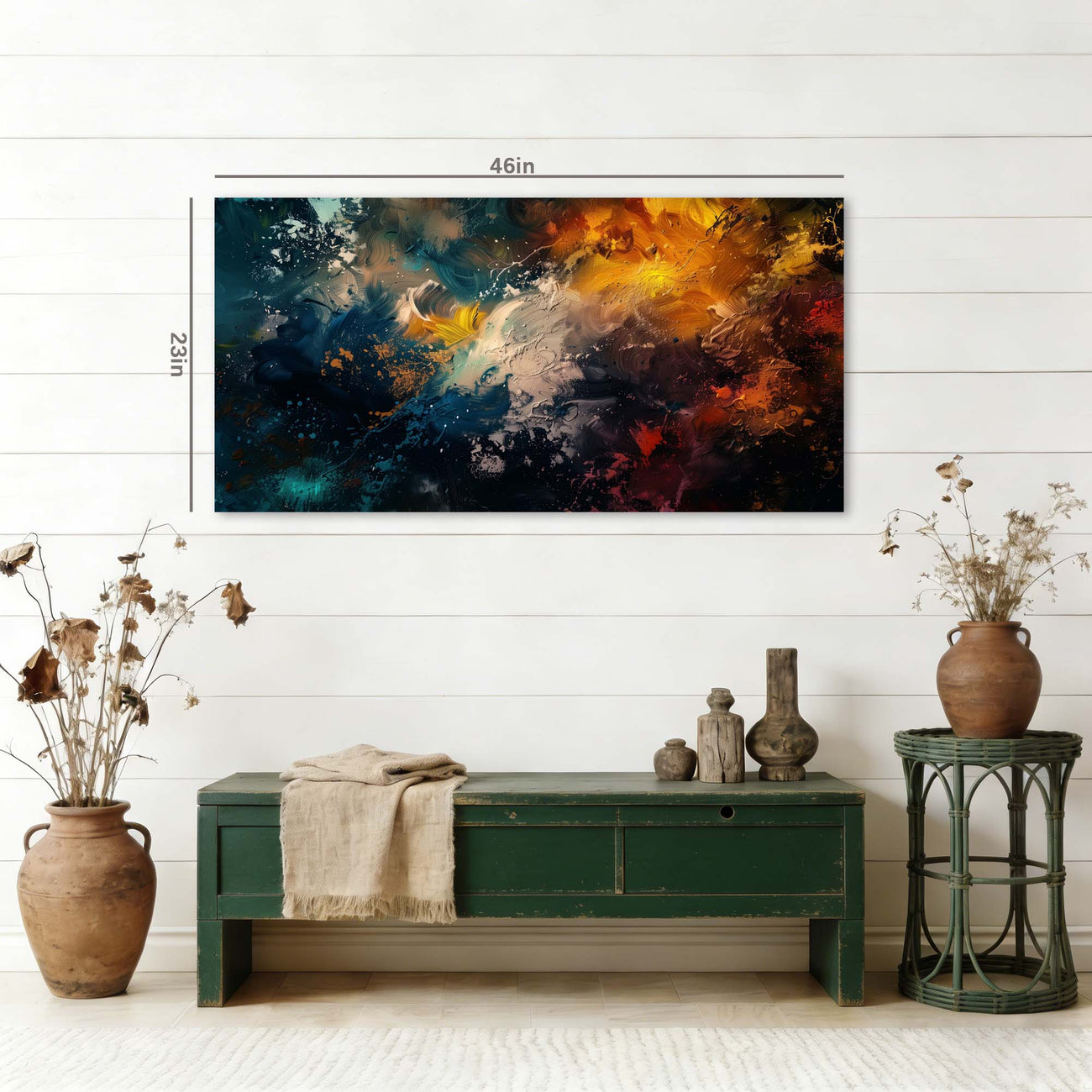 Navy Blue Abstract Wall Art for Living Room Canvas Painting Prints Art Deco Artwork Office Bedroom Decor