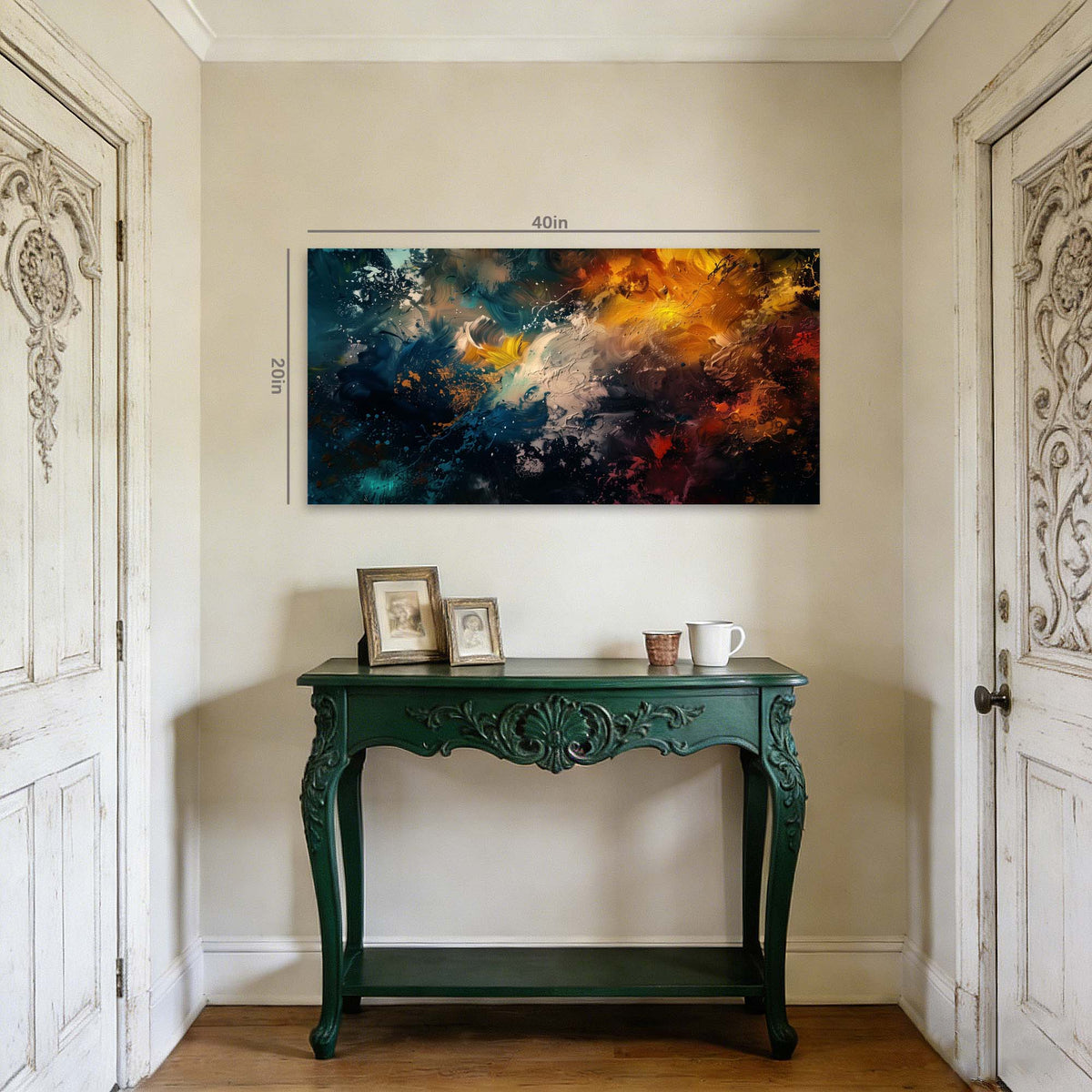 Navy Blue Abstract Wall Art for Living Room Canvas Painting Prints Art Deco Artwork Office Bedroom Decor