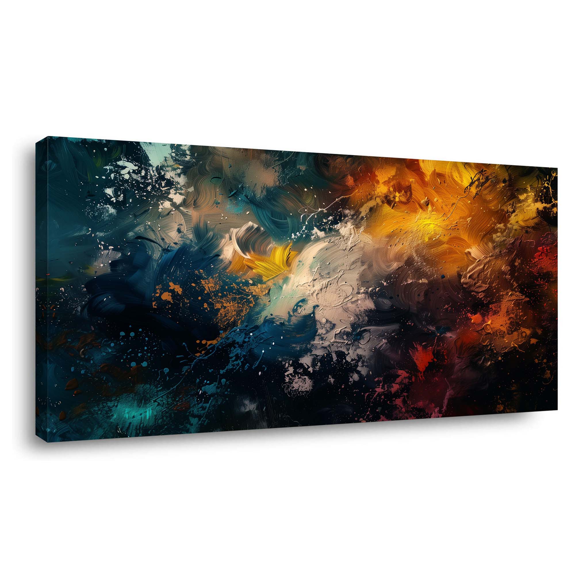 Navy Blue Abstract Wall Art for Living Room Canvas Painting Prints Art Deco Artwork Office Bedroom Decor