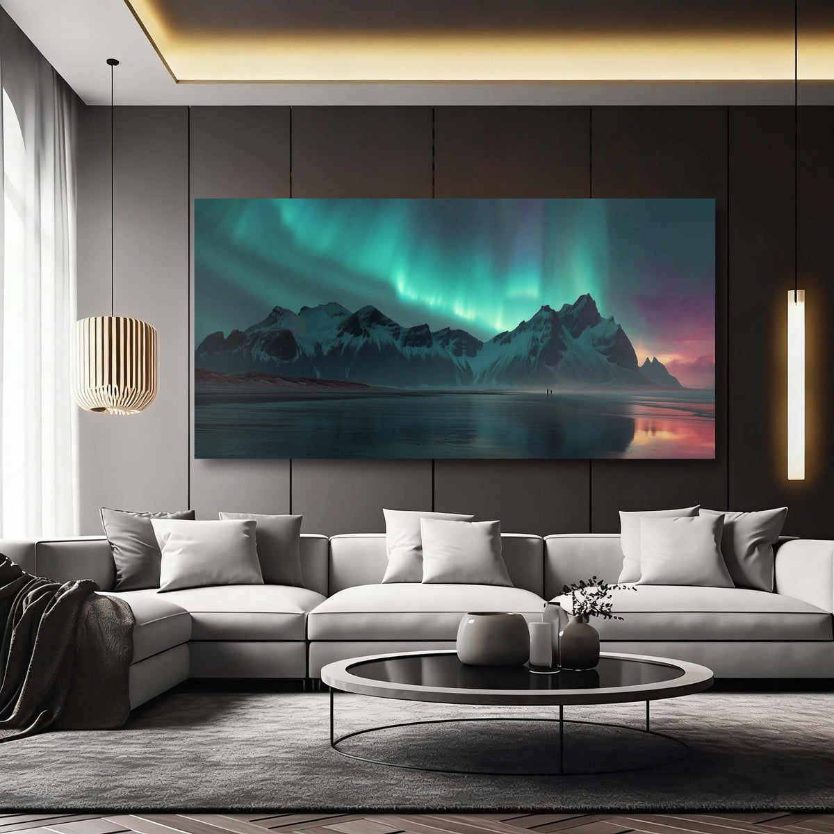Khaki Fantasy Nature Canvas Wall Art for Living Room Prints Artwork Bedroom Office Decor